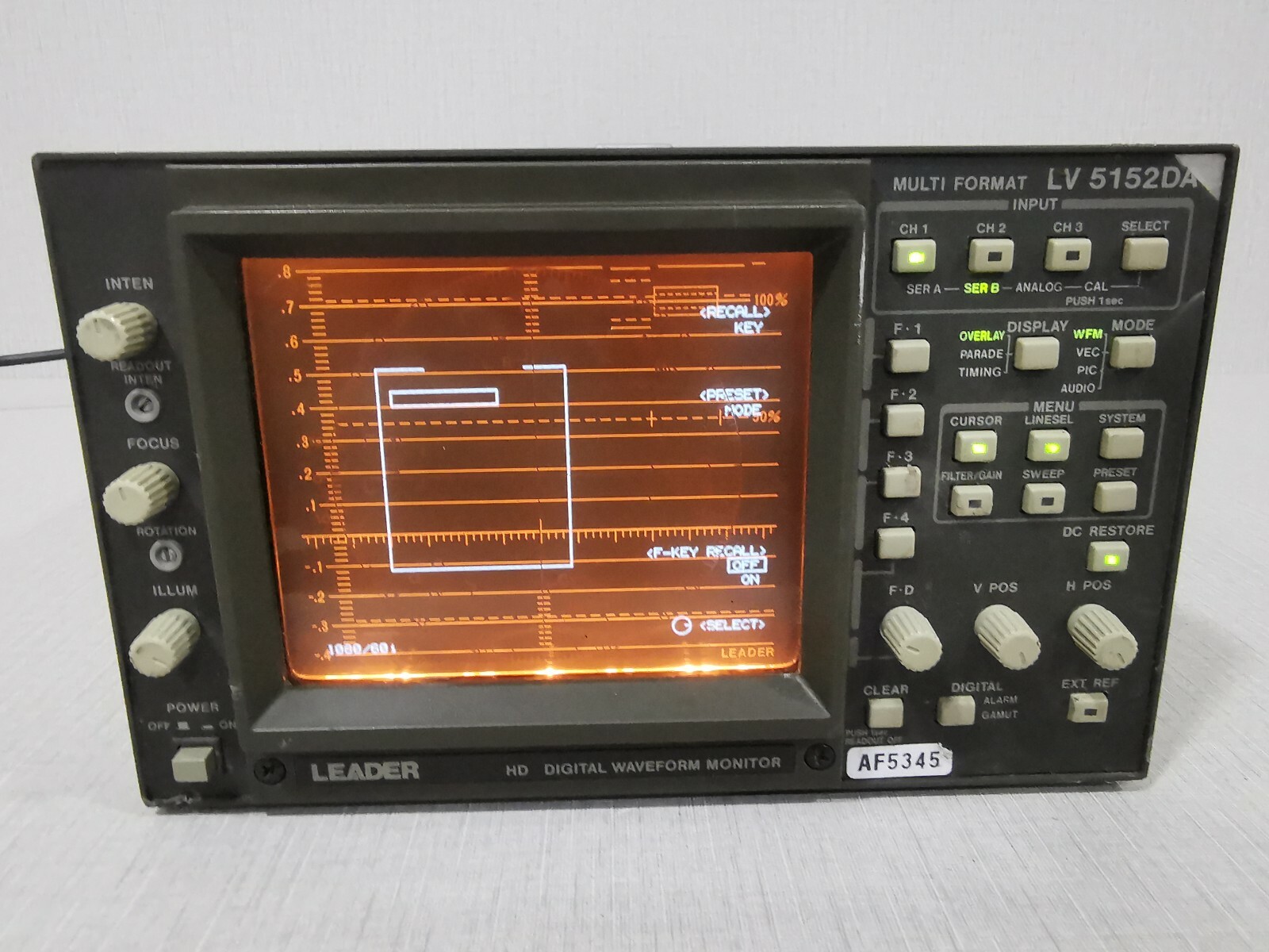 LEADER LV 5152DA LEADER LV 5152DA MULTI FORMAT DIGITAL WAVEFORM MONITOR 4