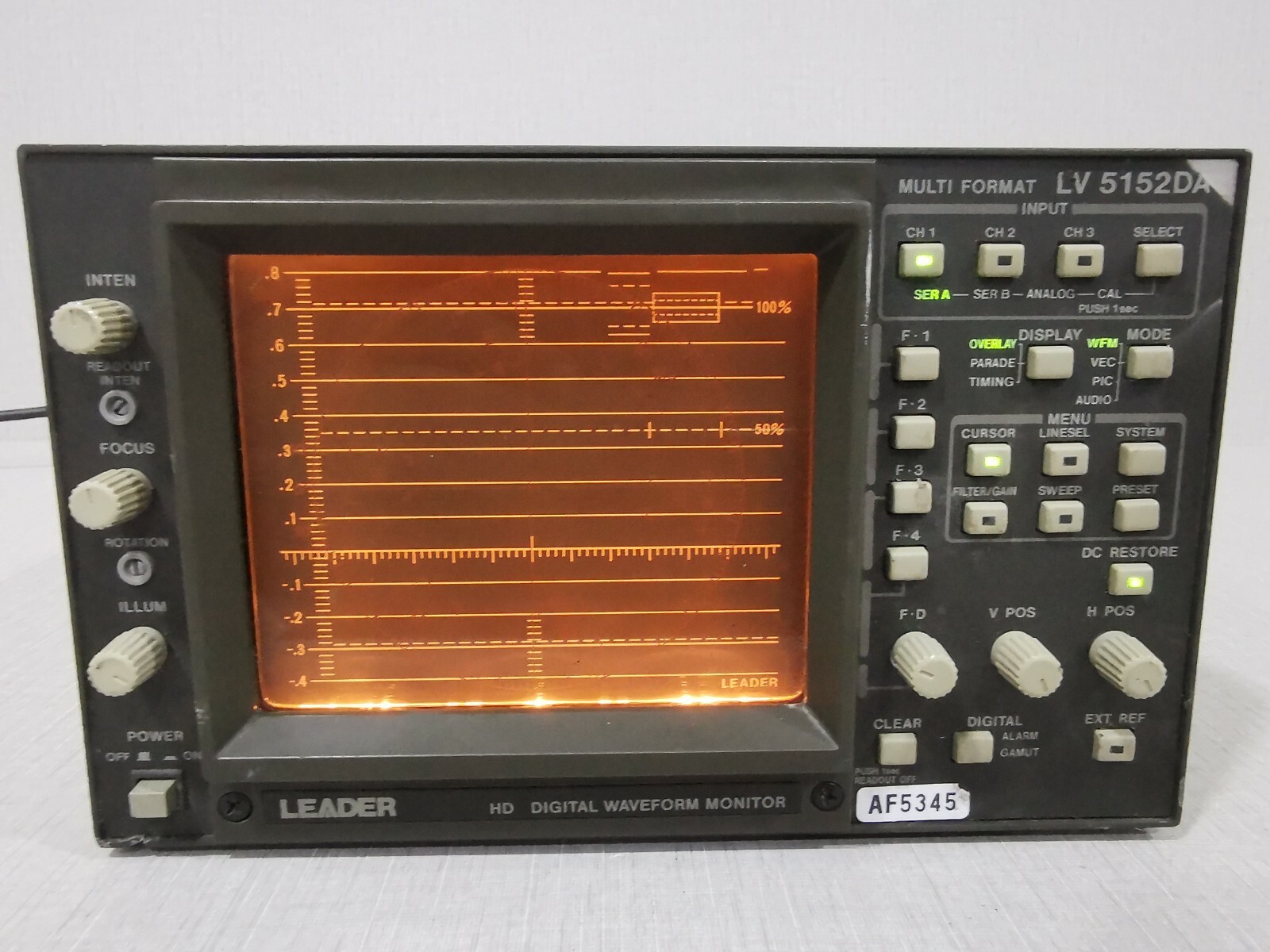 LEADER LV 5152DA MULTI FORMAT DIGITAL WAVEFORM MONITOR - TRIED & TESTED