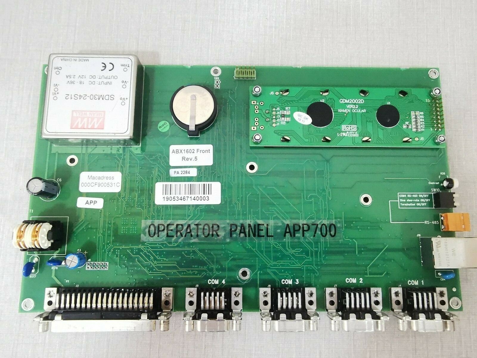 Flygt A ABX1602 FLYGT ABX1602 FRONT REV.5 Operator Panel APP700 2
