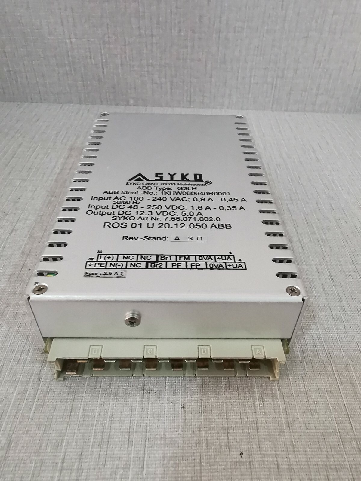 ABB 1KHW000640R0001 ABB G3LH SYKO 1KHW000640R0001 MODULE REV A 3.0 100-240VAC;0.9A-0.45A 50/60Hz 3