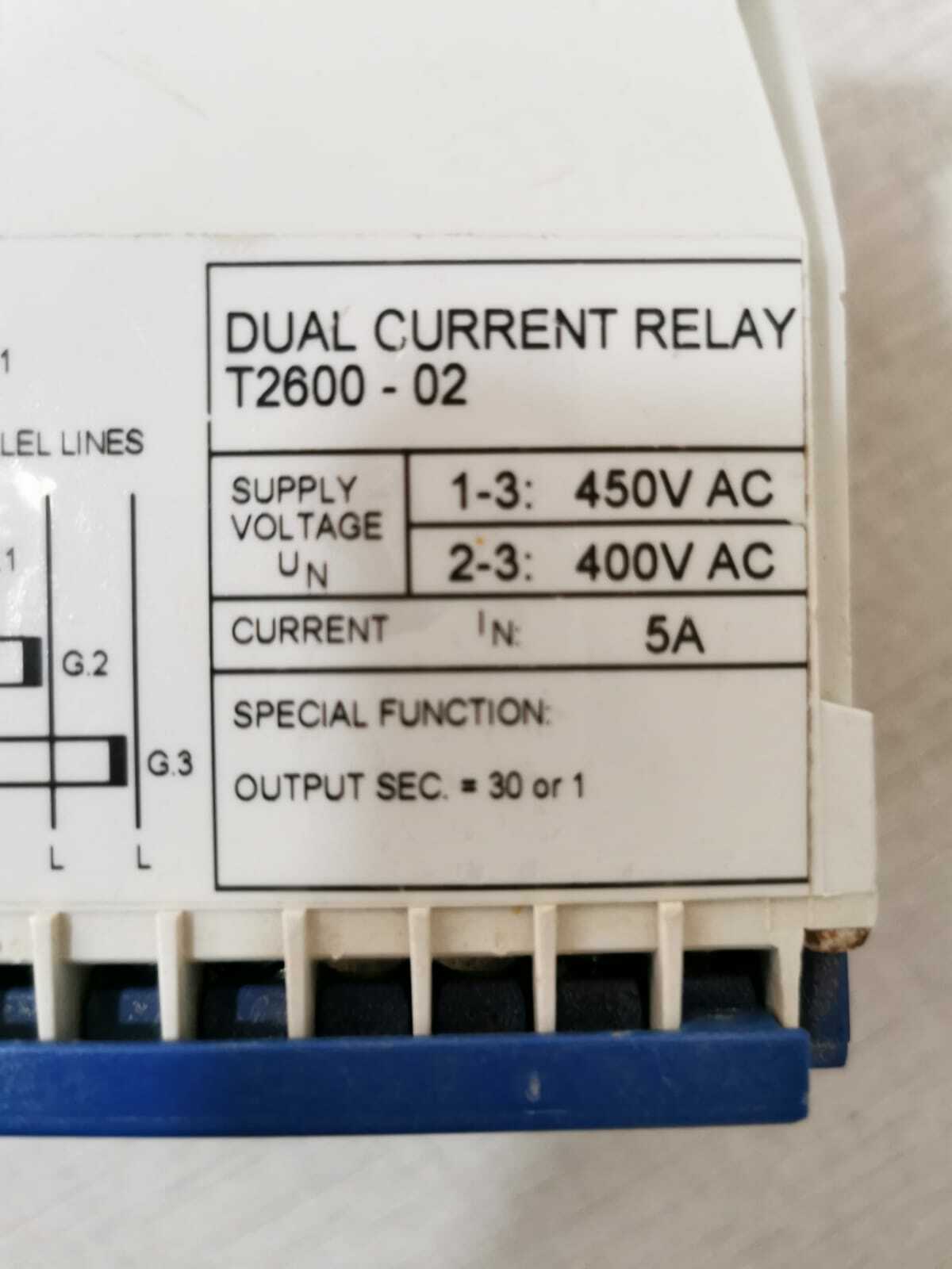 SELCO T2600-02 SELCO T2600 DUAL CURRENT RELAY T2600-02 2