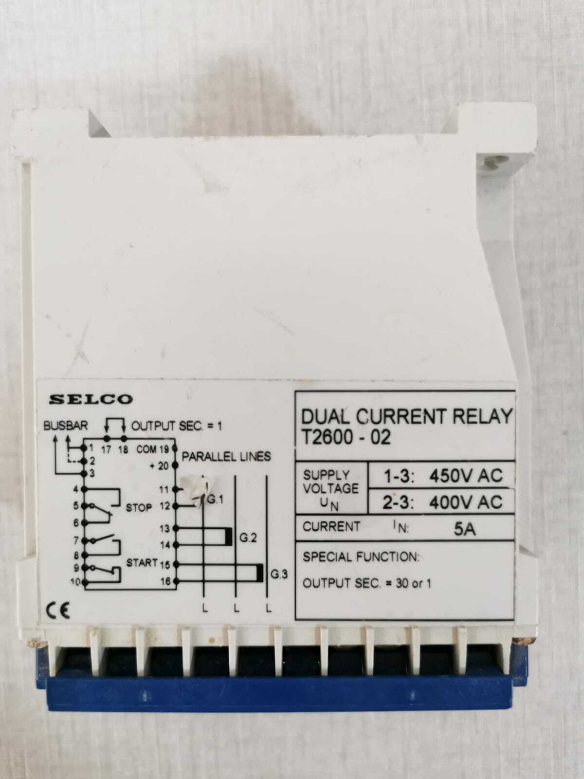 SELCO T2600-02 SELCO T2600 DUAL CURRENT RELAY T2600-02 3