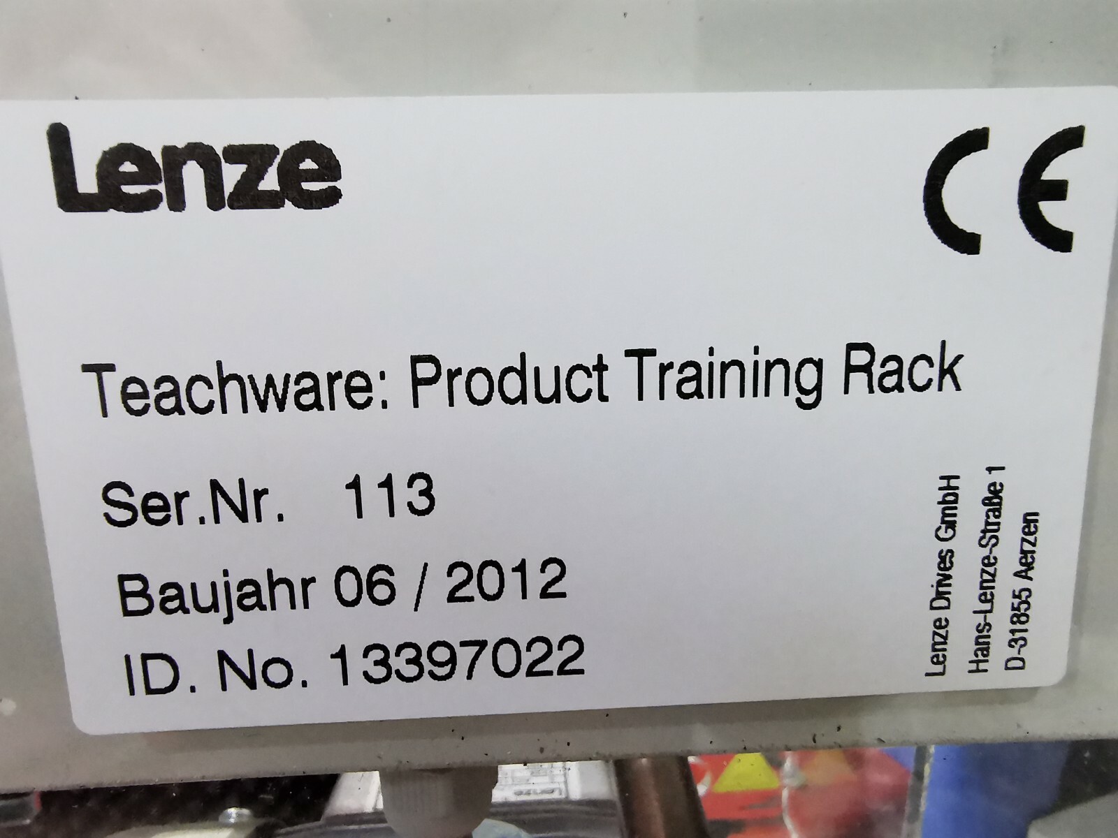 Lenze E82CV371_2C999 STANDARD 000/3G / 13111809 Lenze Product Training Rack E82CV371_2C999 STANDARD 000/3G / 13111809 5