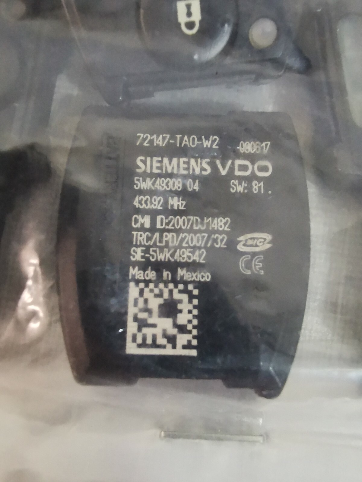SIEMENS 72147-TAO-W2 Remote 3 Buttons