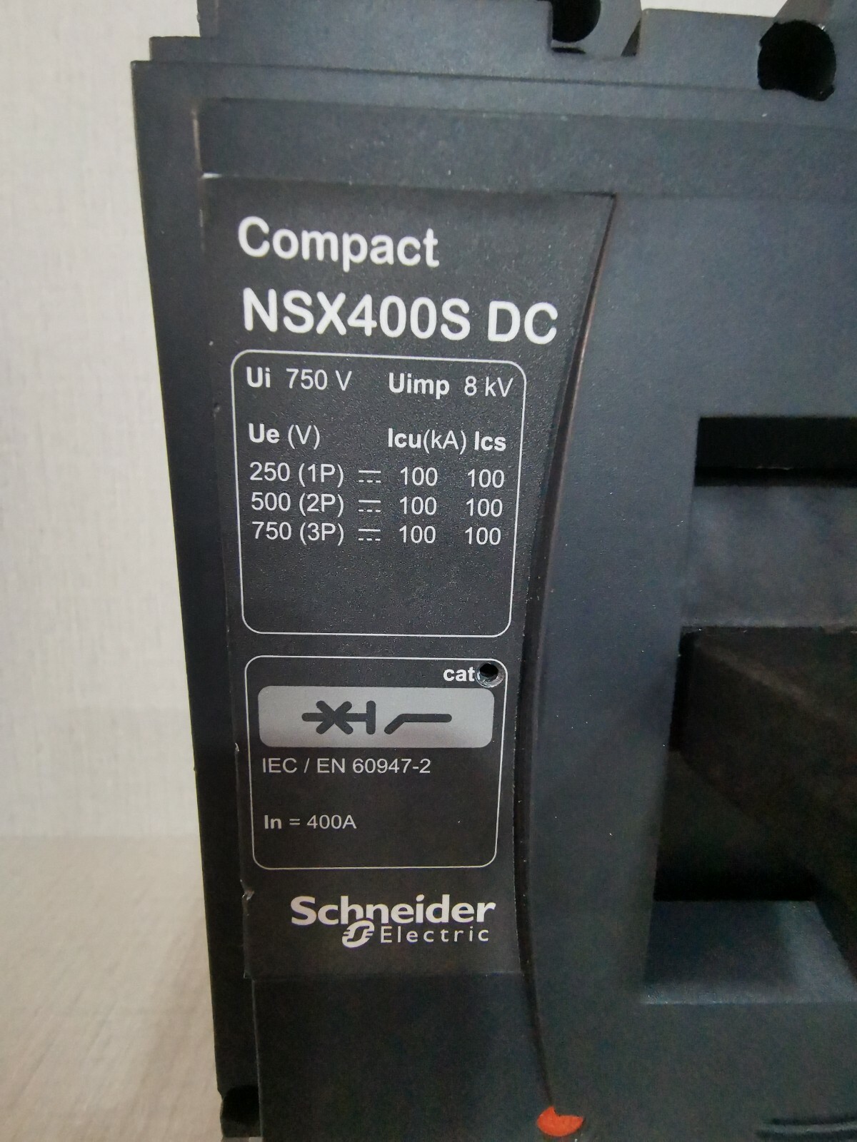 Schneider Electric NN-2019-W16-1 Schneider Electric Compact NSX400S DC Breaker Compact NN-2019-W16-1 2