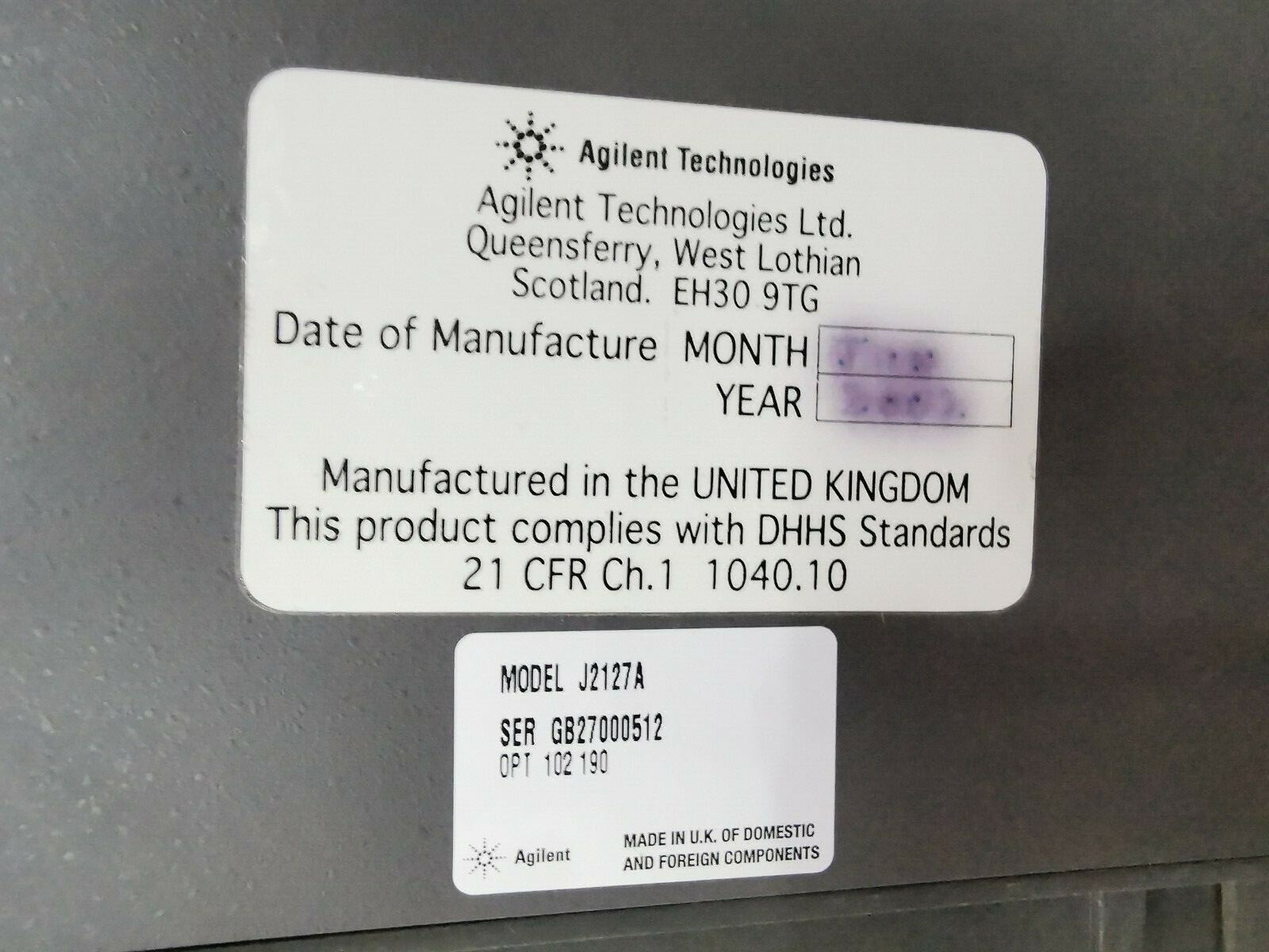 Agilent J2127A Agilent J2127A Field Transmission Test 9