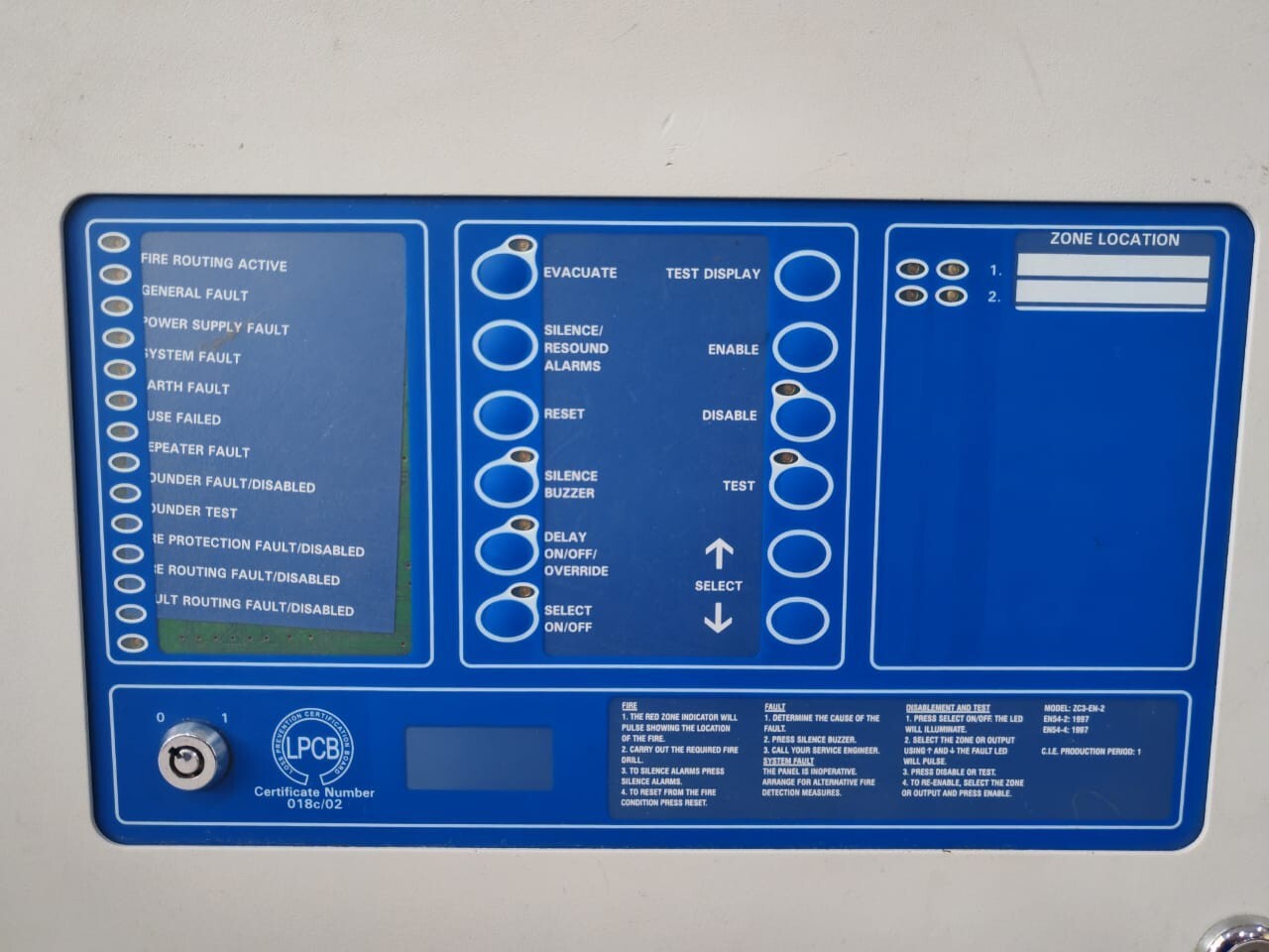 Ziton ZC3-EN-2 ZITON ZC3-EN-2 FIRE ALARM PANEL 230V 50/60Hz 0.5A - WITHOUT KEY 7