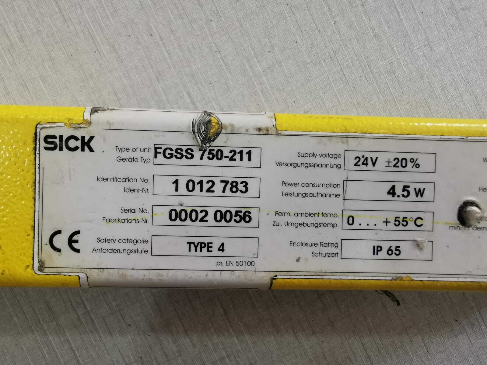 SICK FGSS 750-211 SICK 30-FGS Safety Light Curtain FGSS 750-211 24V 5W 8