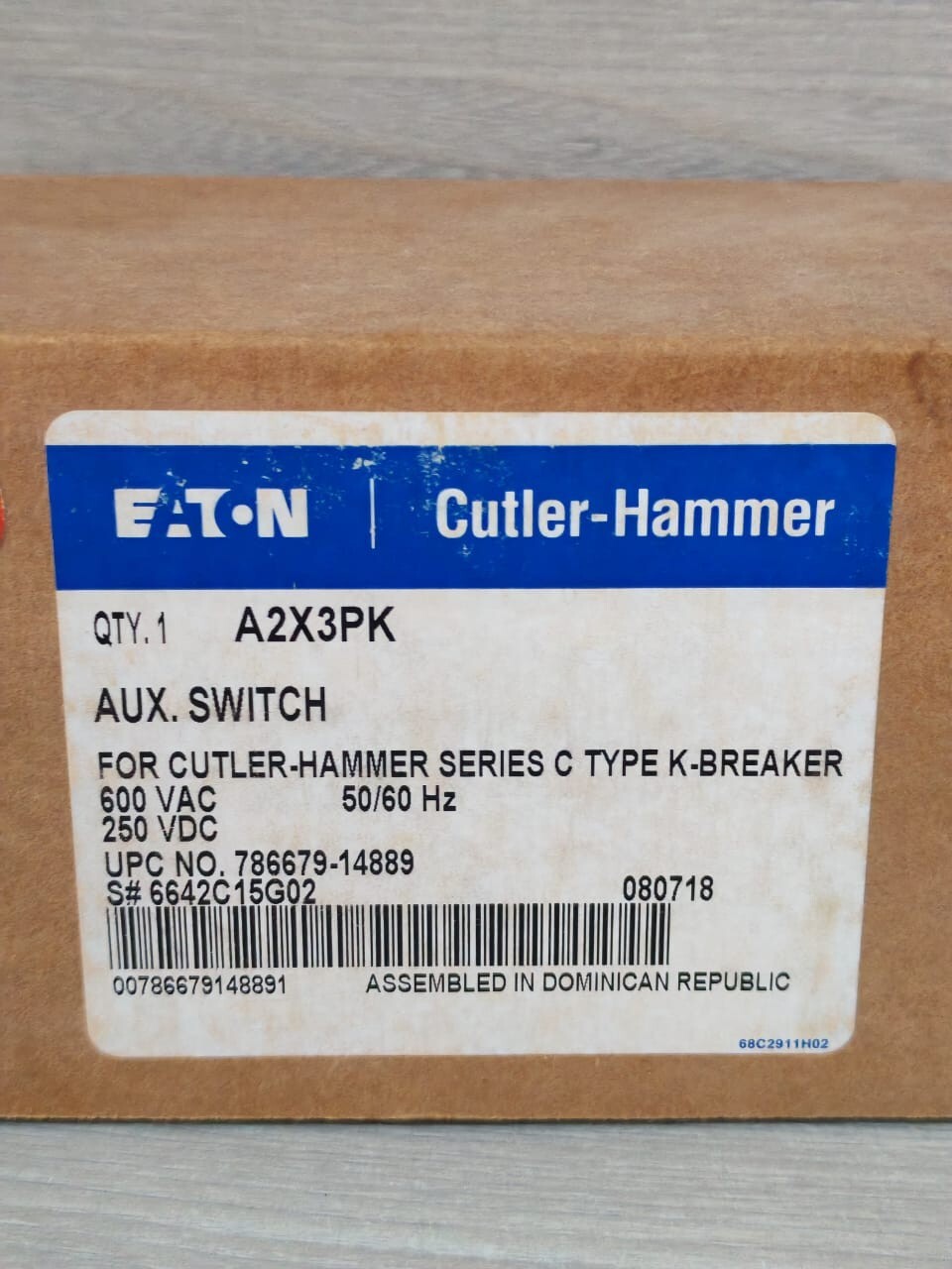 Eaton 6642C15G02 EATON A2X3PK AUX.SWITCH FOR CUTLER-HAMMER SER.C TYPE K-BREAKER 6642C15G02 600VAC 6