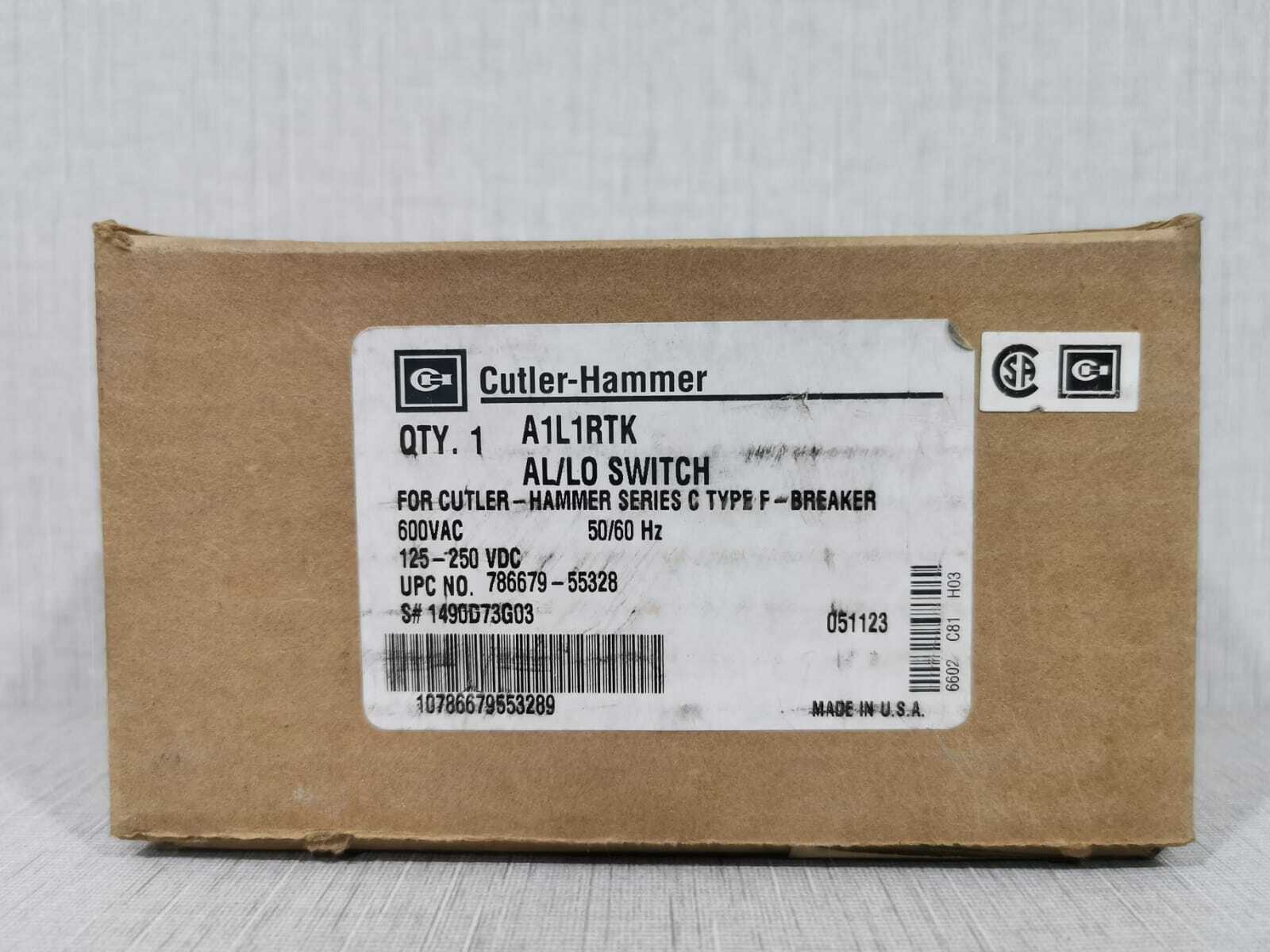 Cutler-Hammer 1490D73G03 CUTLER-HAMMER A1L1RTK AL/LO SWITCH SER.C TYPE F-BREAKER 1490D73G03 600VAC 5