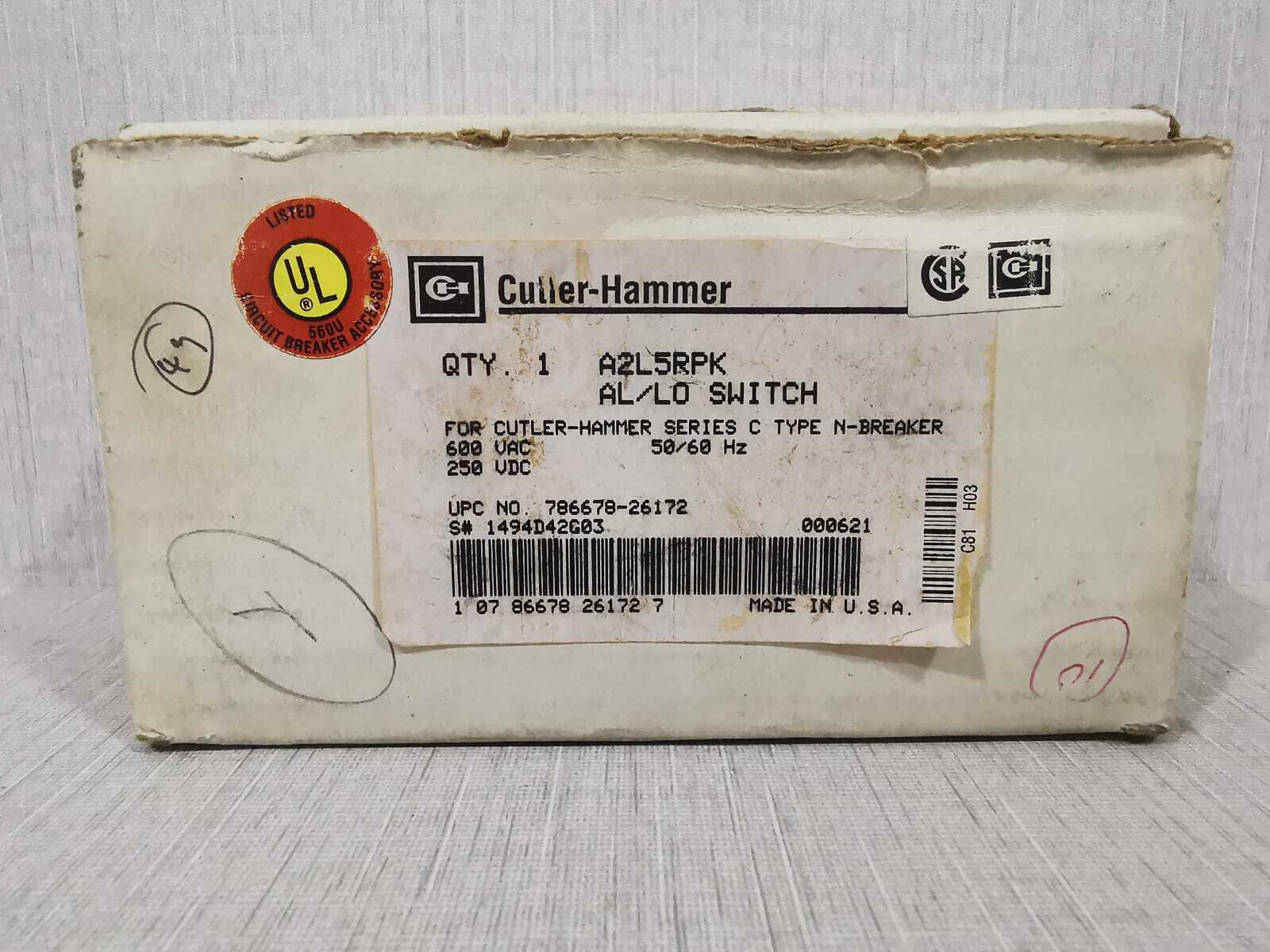 Cutler-Hammer 1494D42G03 EATON/CUTLER HAMMER A2L5RPK AL/LO SWITCH SERIES C TYPE N-BREAKER 1494D42G03 2