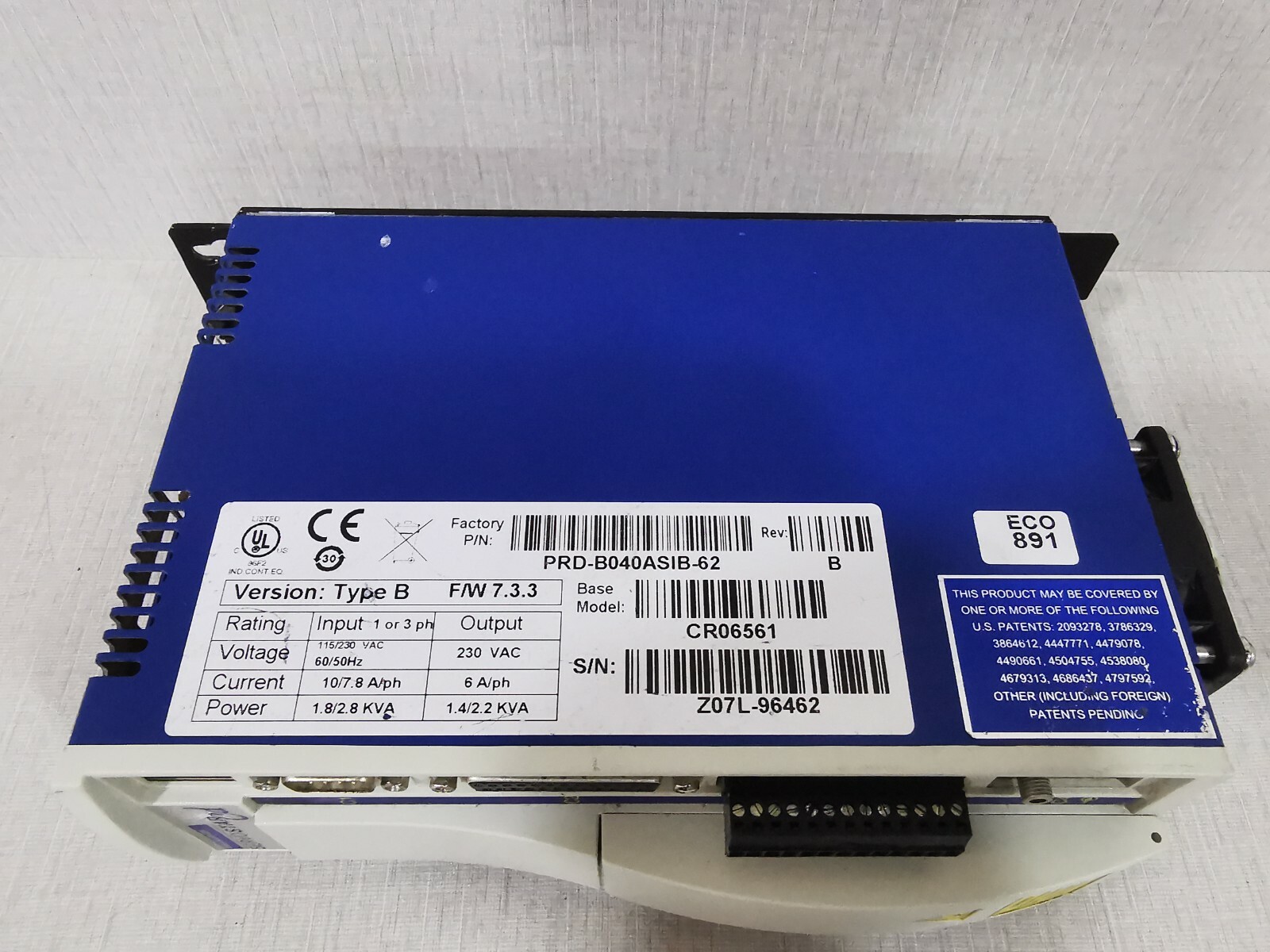 KOLLMORGEN PRD-B040ASIB-62 Type B KOLLMORGEN SERVOSTAR CD PRD-B040ASIB-62 Type B F/W 7.3.3 Controller 4