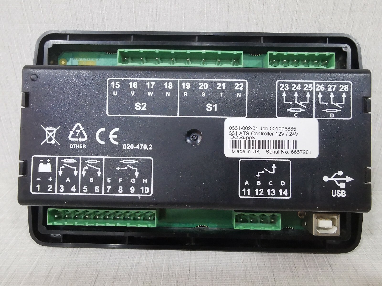 DSE Job 001006885 331 DSE 0331-002-01 Job 001006885 331 ATS Controller 12/24V 3