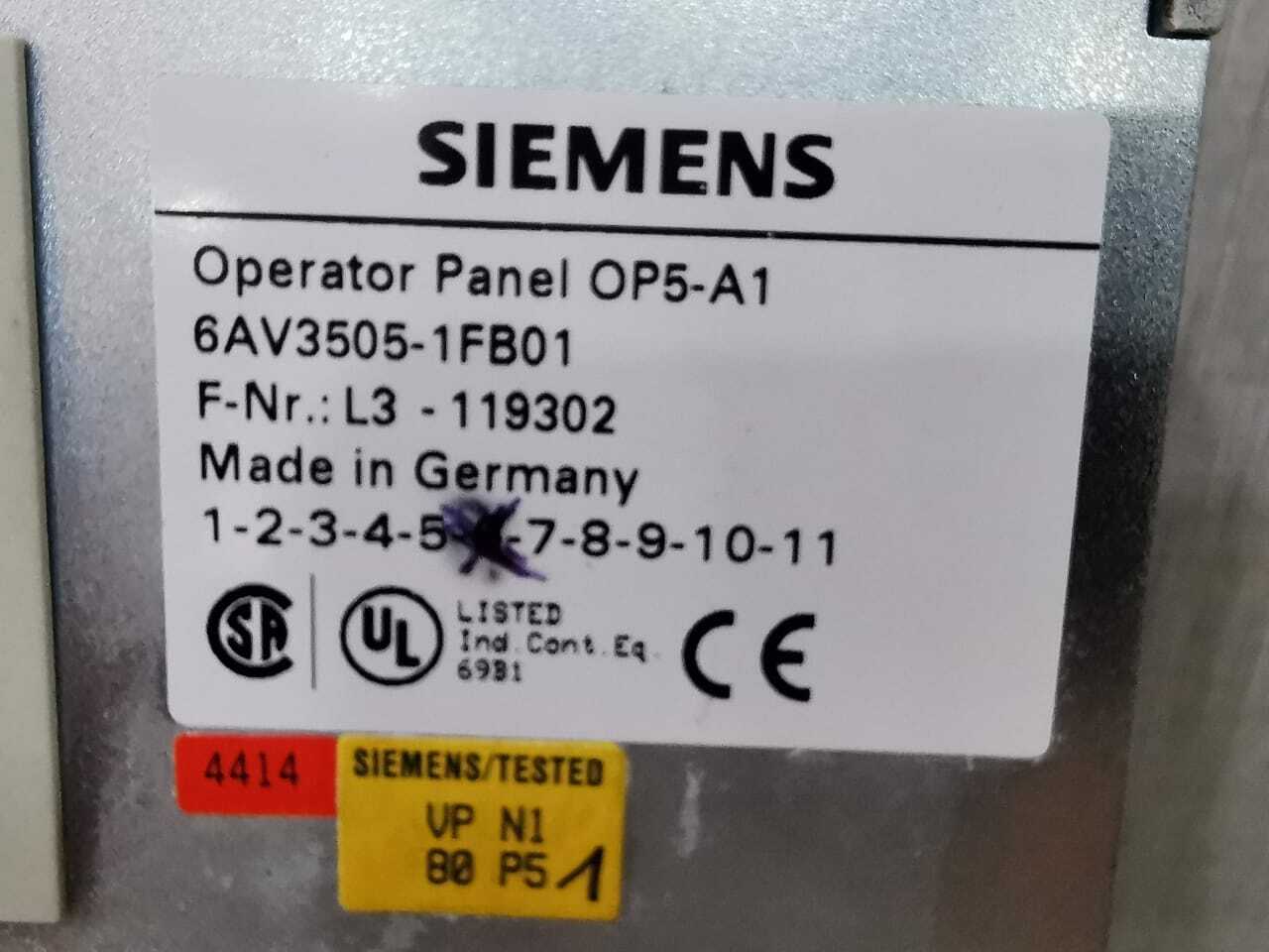Siemens 6AV3505-1FB01 Siemens COROS OP5-A1 Operator Panel 6AV3505-1FB01 7