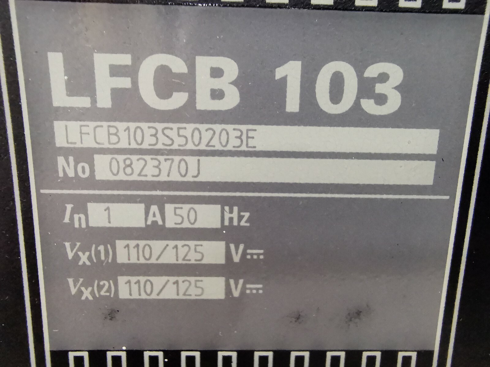 GEC ALSTHOM LFCB-103 GEC ALSTHOM LFCB 103 /LFCB103S50203E Digital Current Differential Relay 100/125V 3