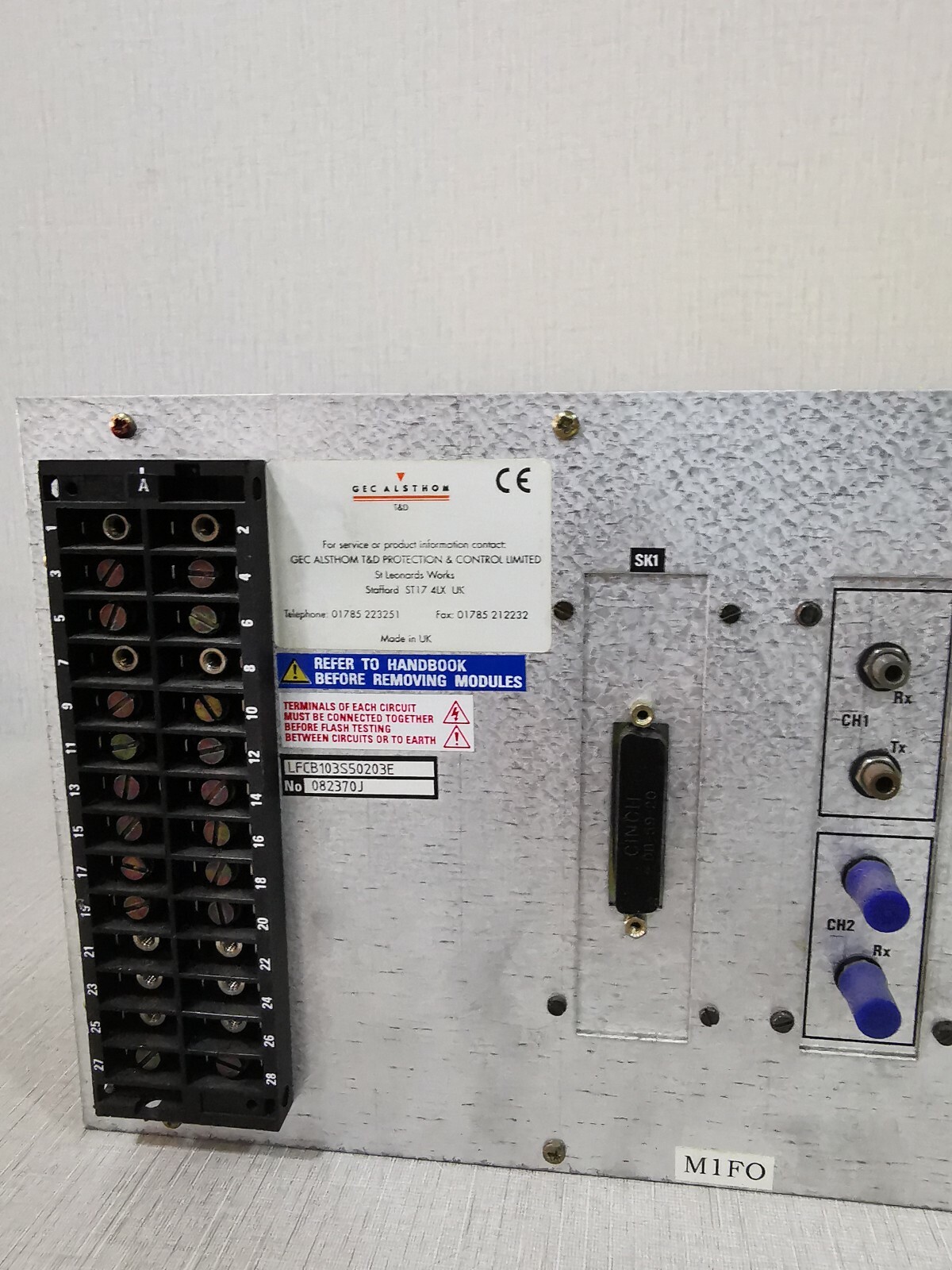 GEC ALSTHOM LFCB-103 GEC ALSTHOM LFCB 103 /LFCB103S50203E Digital Current Differential Relay 100/125V 8