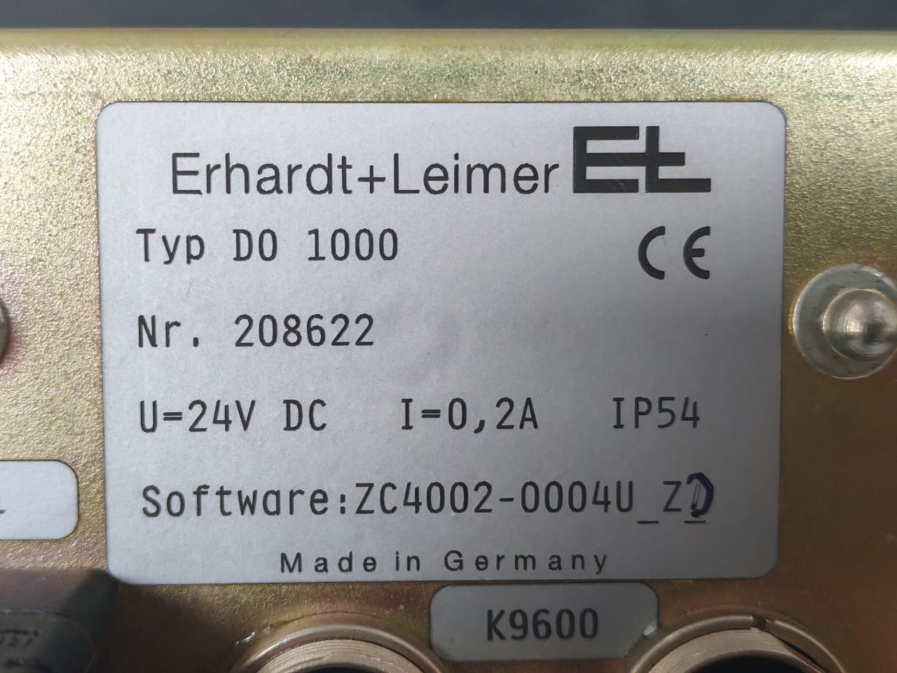 Erhard Leimer Et ZC4002-0004U-ZD Erhard Leimer Et DO-1000 CONTROL PANEL ZC4002-0004U-ZD 8