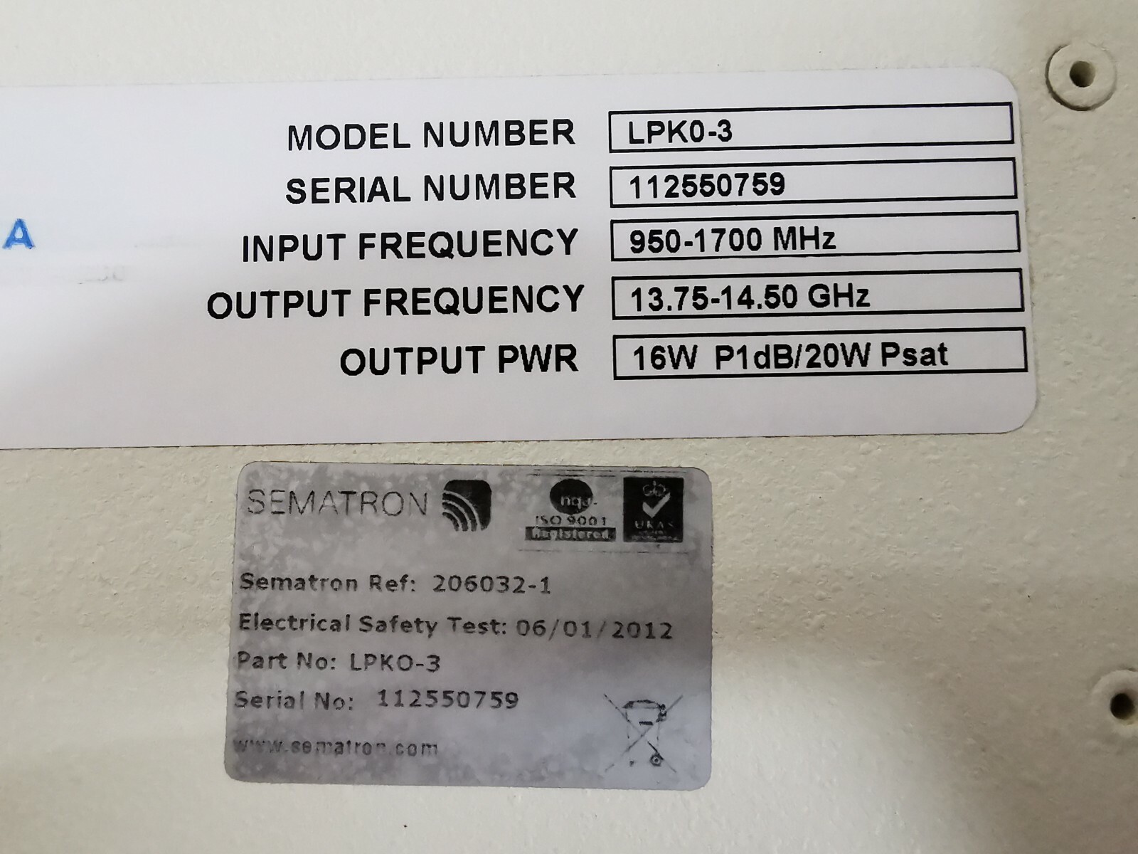 COMTECH 17695-01 COMTECH 17695-01 COMPRESSION POINT-34 / LPK0-3 16W 950-1700MHz 4