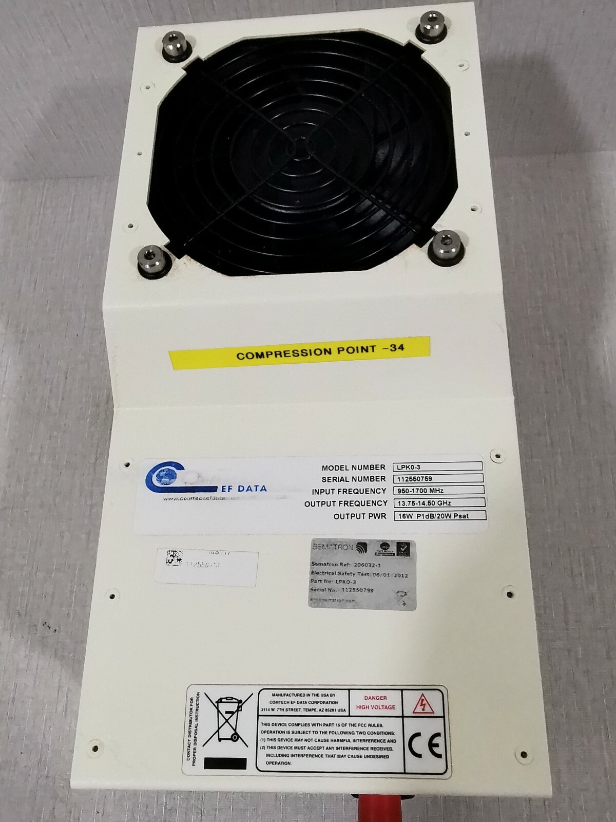 COMTECH 17695-01 COMPRESSION POINT-34 / LPK0-3 16W 950-1700MHz