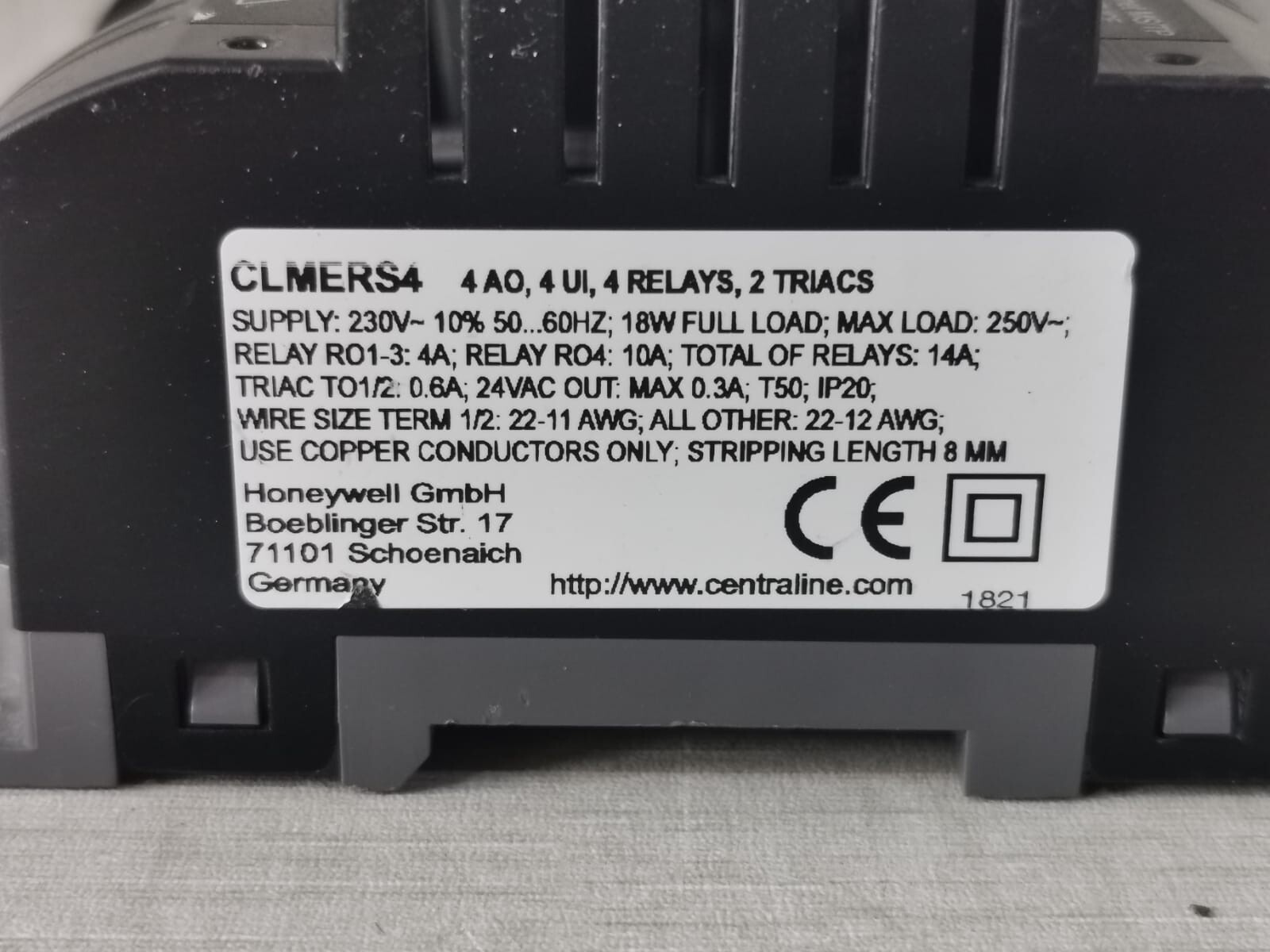 Honeywell CLMERS4 CentraLine by Honeywell CLMERS4 RELAY CONTROLLER 230V 50/60Hz 7