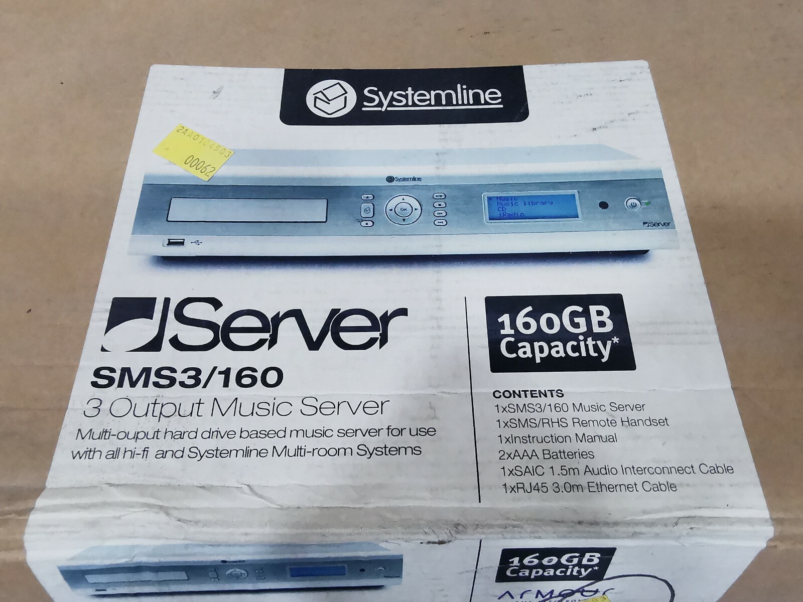 Systemline SMS3/160 Systemline Server SMS3/160 3 Output Music Server 10