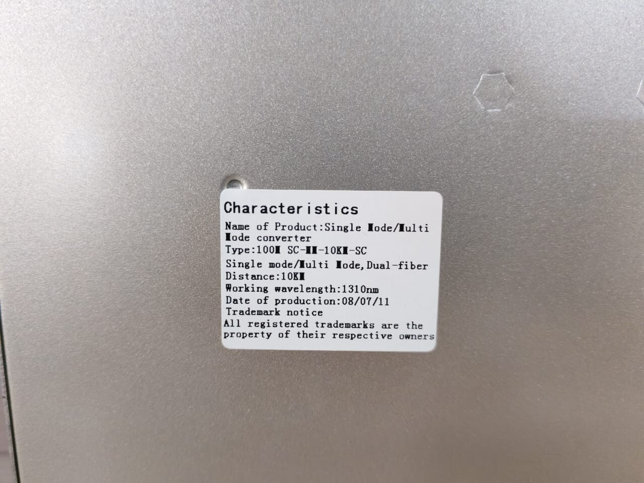 COMMPORT ETHERNET-MEDIA-CONVERTER-FIBER/T-TRANSCEIVER COMMPORT ETHERNET MEDIA CONVERTER FIBER/T TRANSCEIVER WITH FHILTY BOX 7