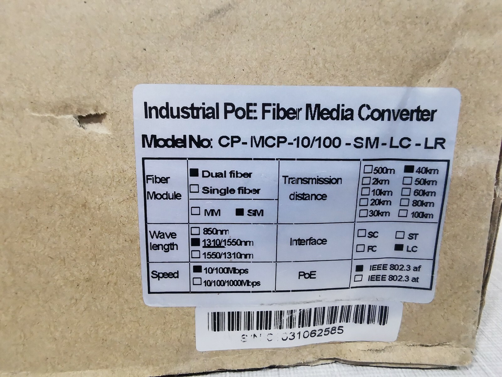 Unbranded CP-MCP-10/100-SM-LC-LR Industrial PoE Fiber Media Converter CP-MCP-10/100-SM-LC-LR 2