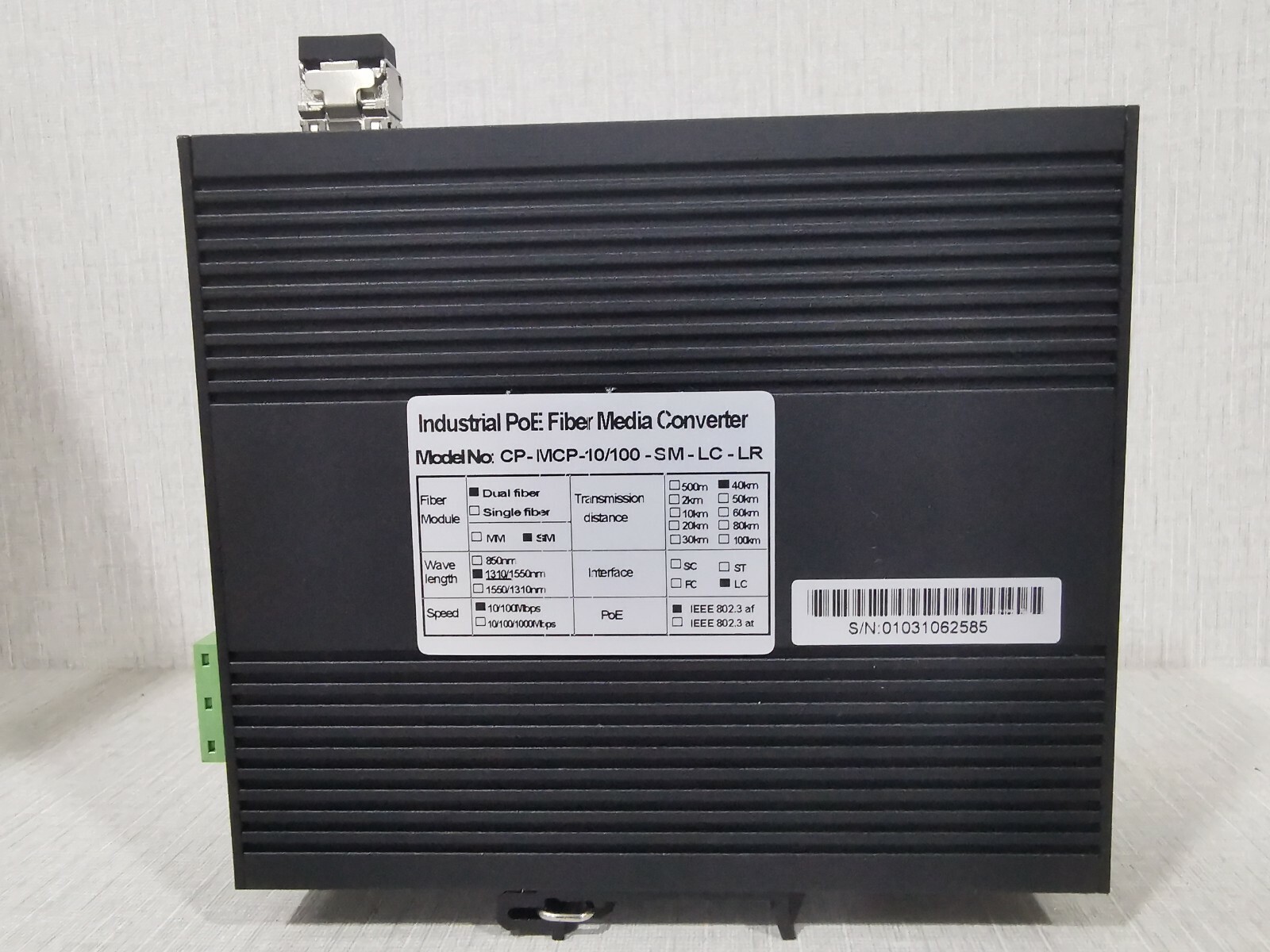 Unbranded CP-MCP-10/100-SM-LC-LR Industrial PoE Fiber Media Converter CP-MCP-10/100-SM-LC-LR 3