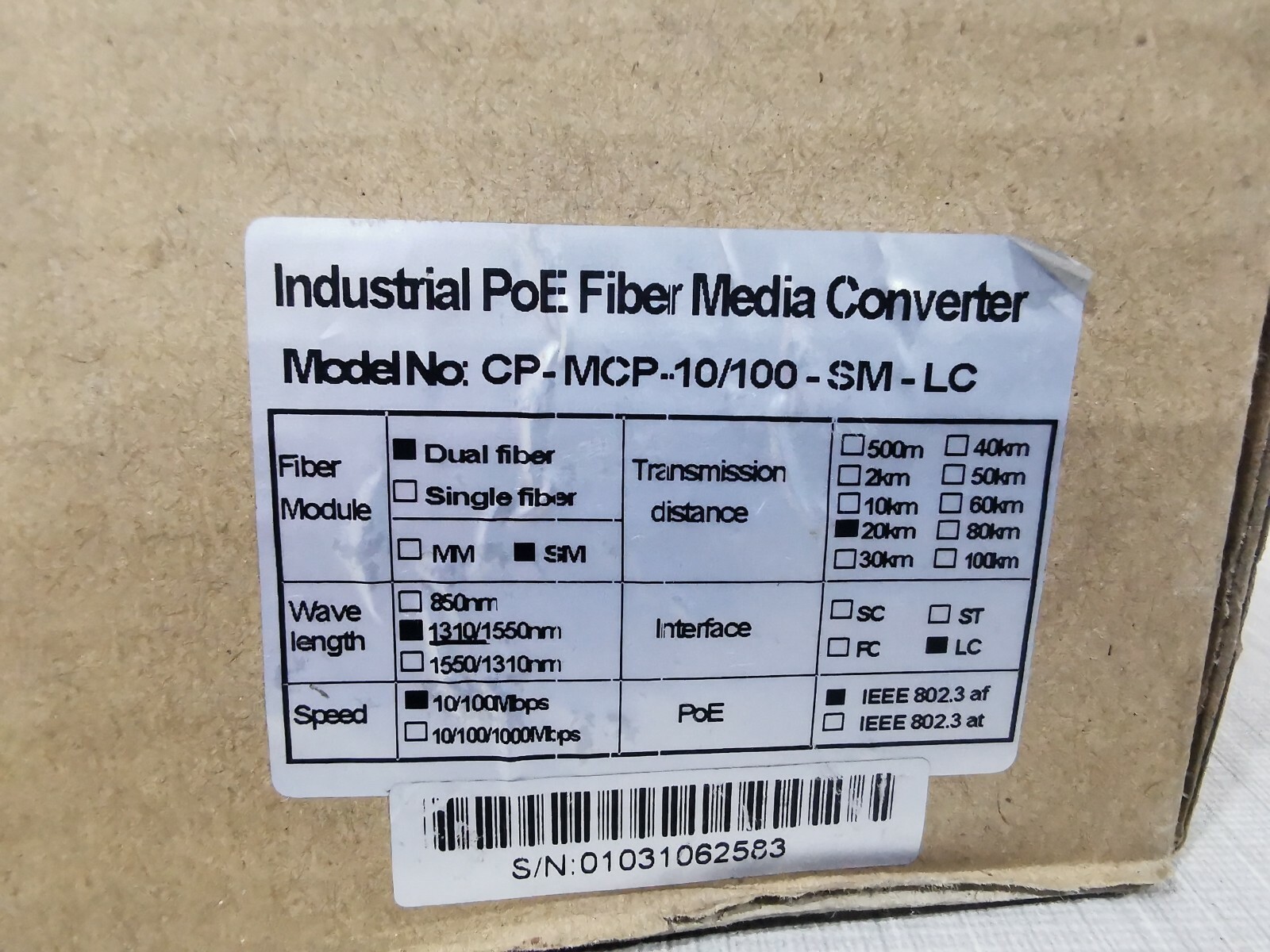 Unbranded CP-MCP-10/100-SM-LC Industrial PoE Fiber Media Converter CP-MCP-10/100-SM-LC 7