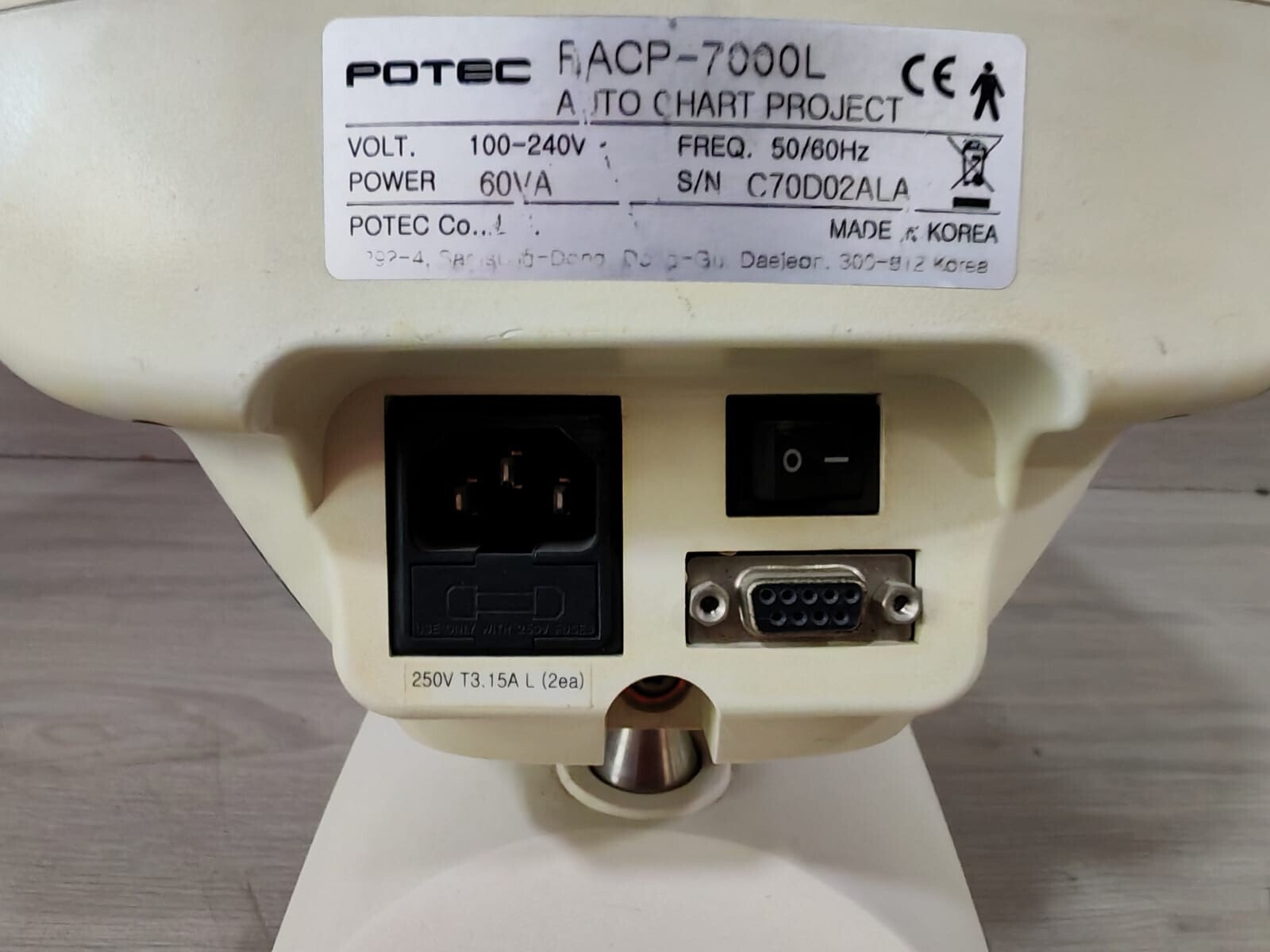 POTEC PACP-7000L POTEC AUTO CHART PROJECTOR PACP-7000L 100-240V 50/60Hz 8