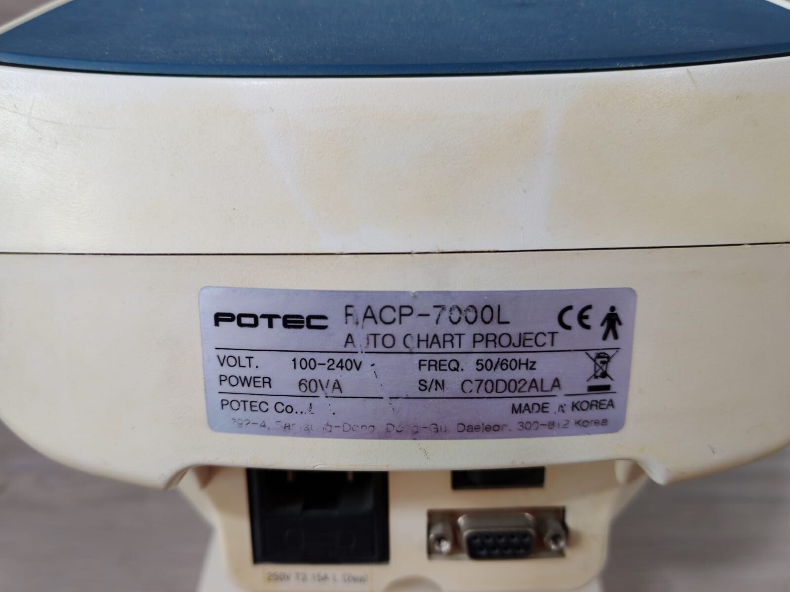 POTEC PACP-7000L POTEC AUTO CHART PROJECTOR PACP-7000L 100-240V 50/60Hz 9