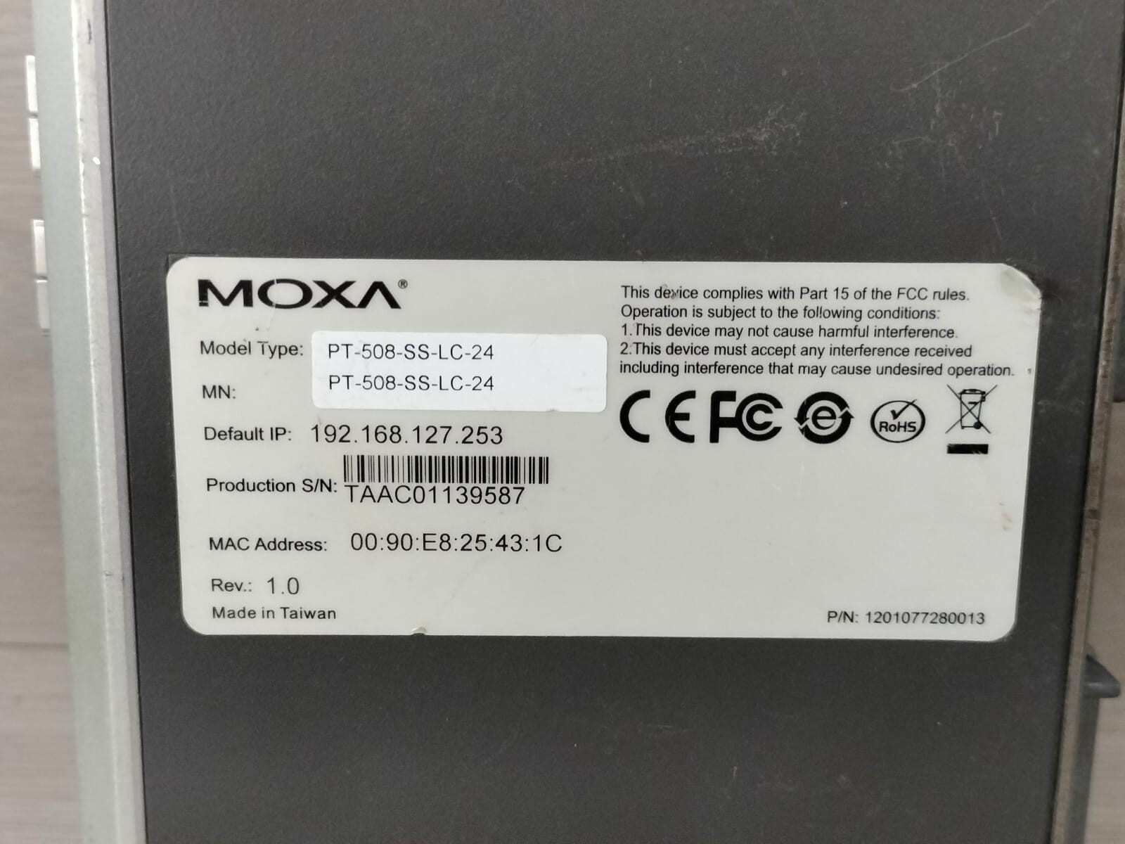MOXA PT-508-SS-L MOXA PT-508 PowerTrans PT-508-SS-L Managed Switch IEC 61850 5