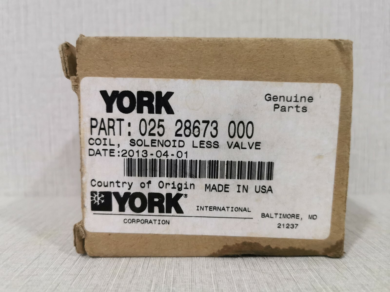 York YORK-025-28673 YORK 025 28673 000 COIL SOLENOID LESS VALVE 2