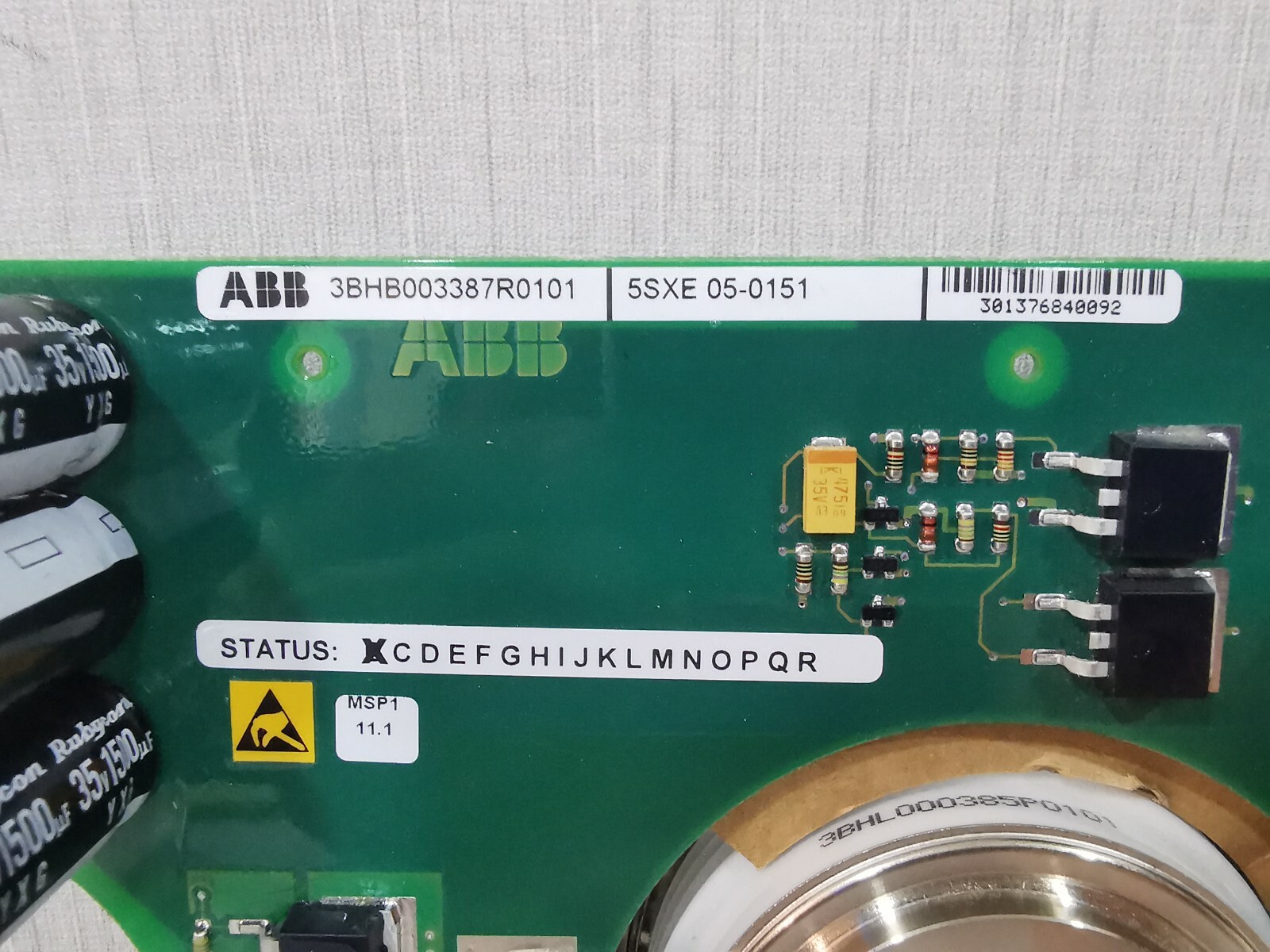 ABB 3BHB003387R0101 ABB 3BHB003387R0101 5SXE 05-0151 PRINTED CIRCUIT BOARD 6