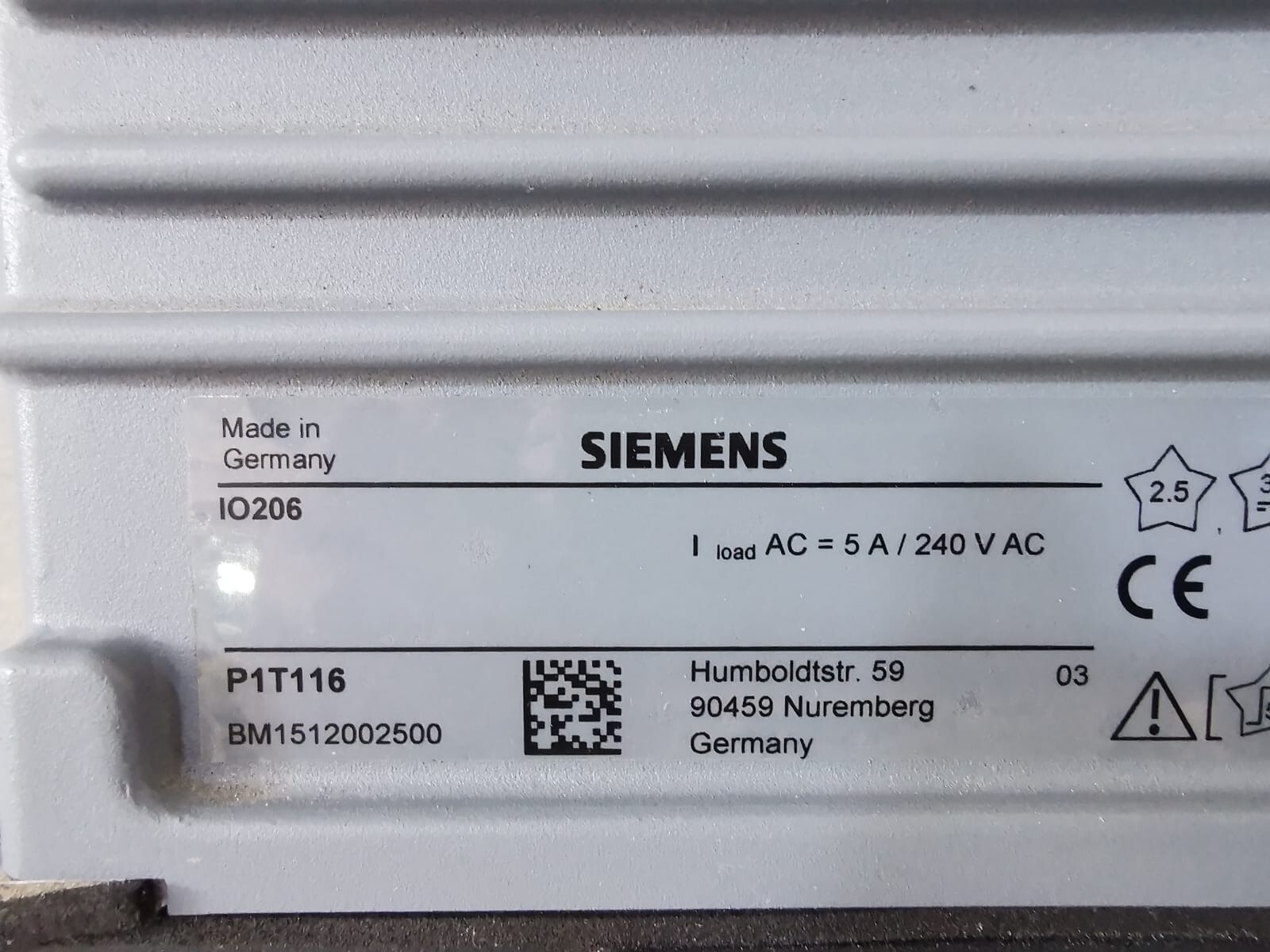Siemens IO206 SIEMENS SIPROTEC IO206 PROTECT RELAY 5A /240VAC 5