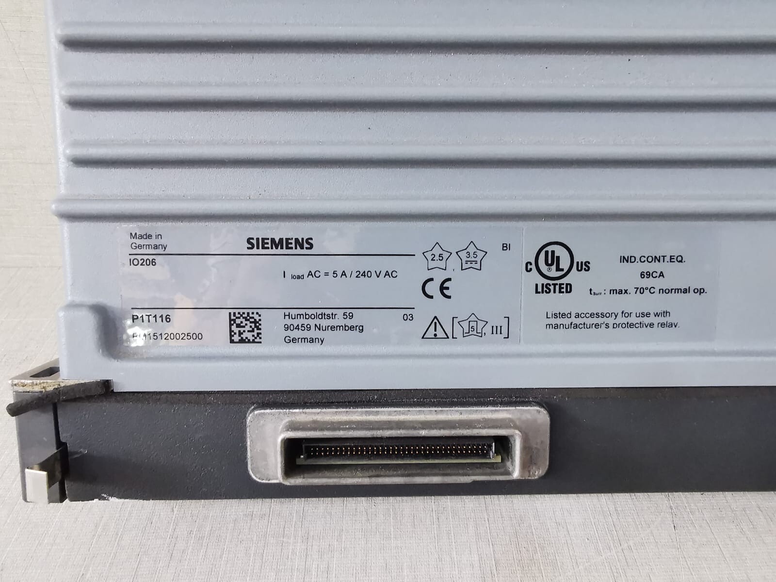 Siemens IO206 SIEMENS SIPROTEC IO206 PROTECT RELAY 5A /240VAC 6