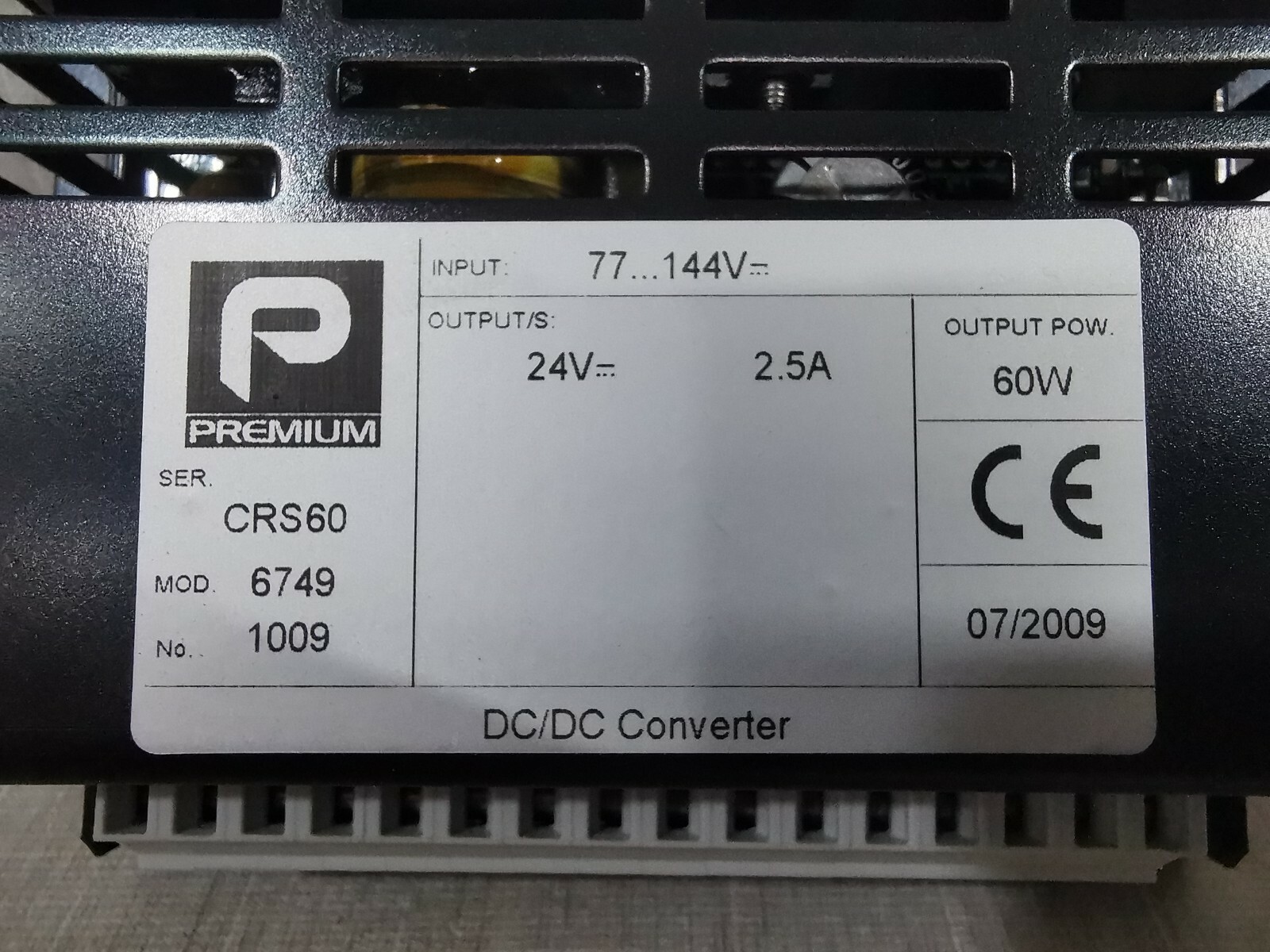 PREMIUM CRS60 PREMIUM CRS60 Series 6749 DC/DC Converter 24V 60W 2