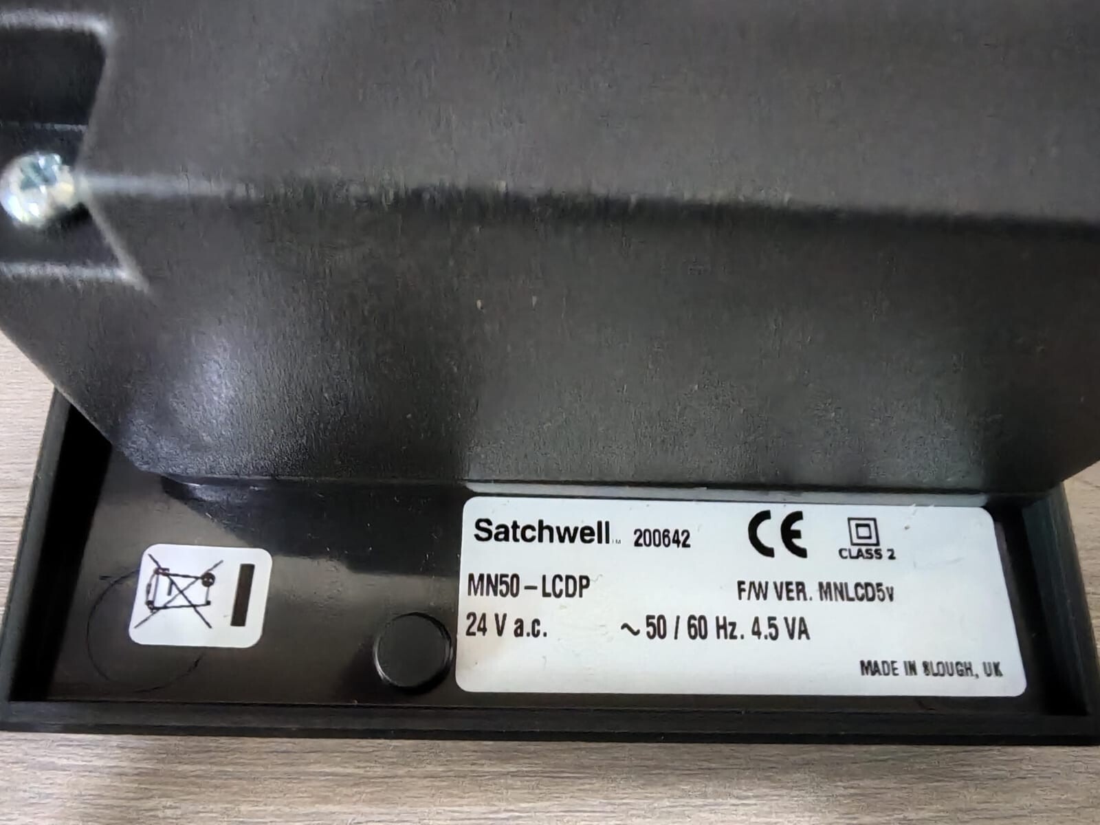 Satchwell MN50-LCD Satchwell MN50-LCD F/W VER.MNLCD5v Series 6749 Management Controller 24VAC 5