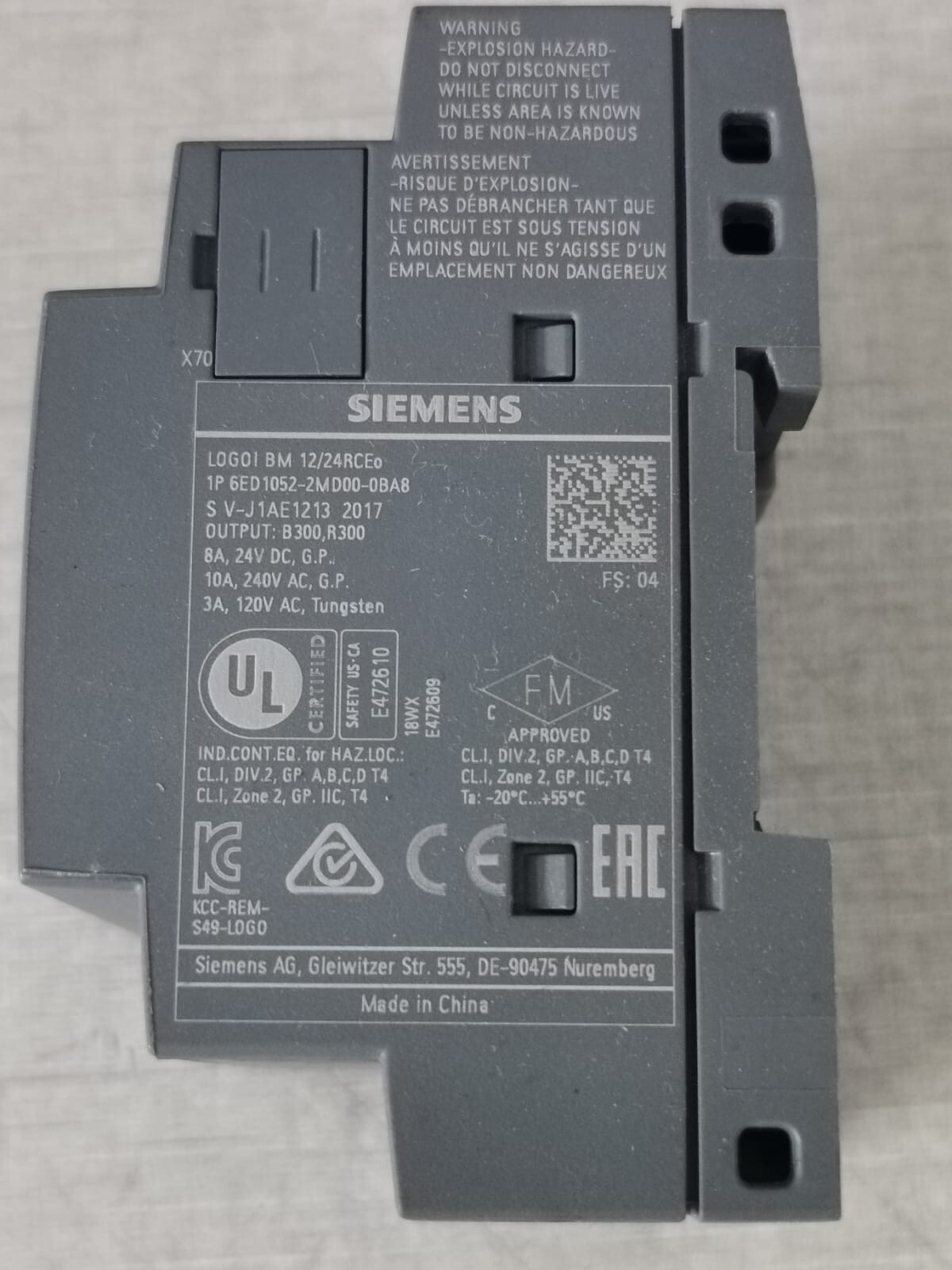 Siemens 6ED1052-2MD00-0BA8 Siemens 6ED1052-2MD00-0BA8 OUTPUT 4xRELAY/10A 5