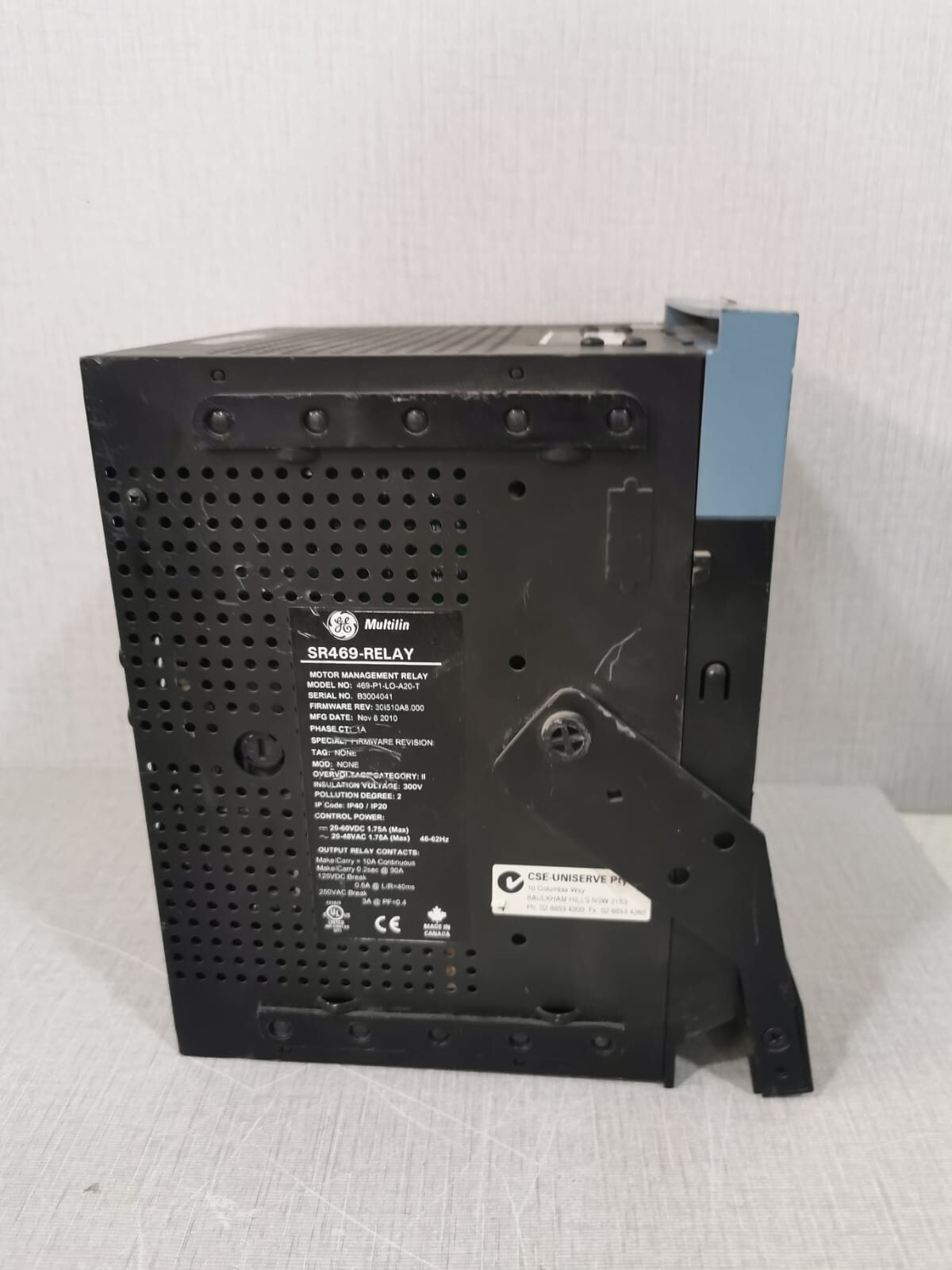 GE RELAY-469 GE MULTILIN SR469 MOTOR MANAGEMENT RELAY 469-P1-LO-A20-T 8