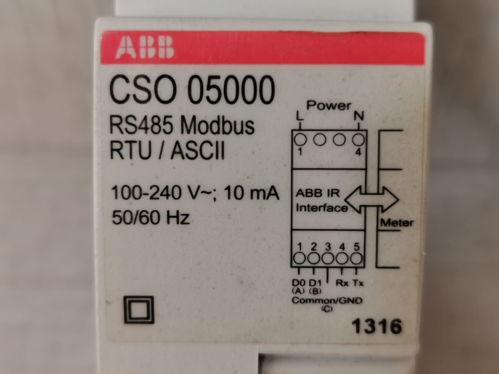 ABB CSO 05000 ABB CSO 05000 RS485 Modbus RTU/ASCII 2