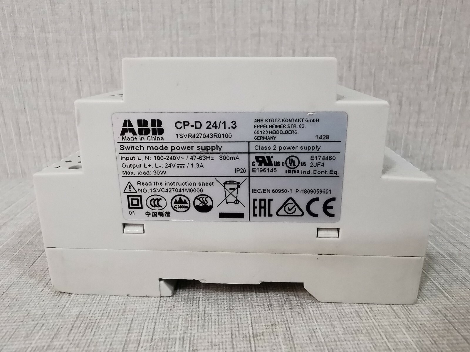 ABB 1SVR427043R0100 ABB CP-D 24/1.3 Switch Mode Power Supply 1SVR427043R0100 2
