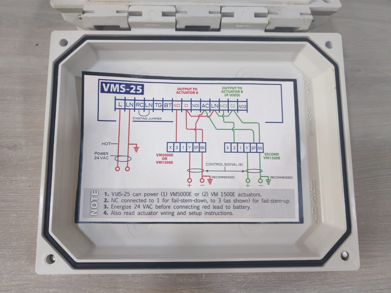 Allied VMS-25 Allied Products VMS-25 BACKUP CONTROL - W/O ANY ACCESSORIES 9