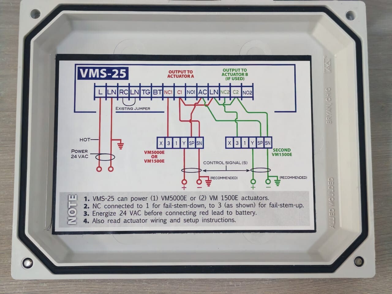 Allied VMS-25 Allied Products VMS-25 BACKUP CONTROL- NEW WITH FILTHY BOX 10