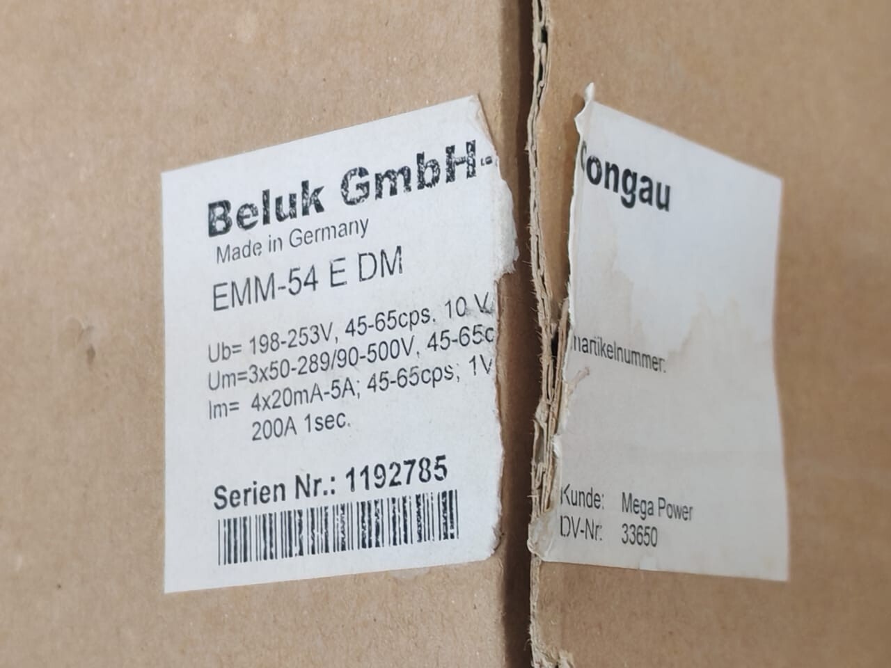 BELUK EMM-54 E DM BELUK EMM-5 Power Analyzer EMM-54 E DM -NEW WITH FILTHY BOX 10