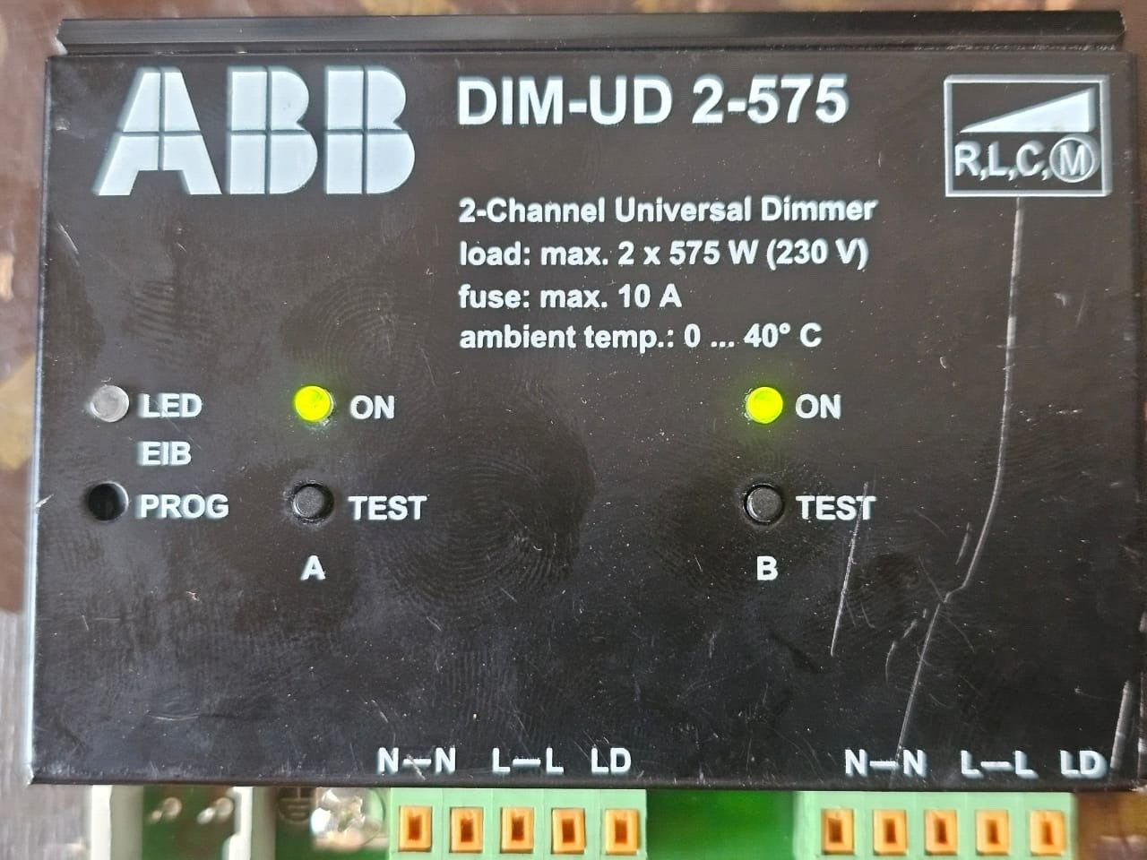 ABB ABB DIM-UD 2-575 / 2 ABB DIM-UD 2-575 / 2- Channel Universal Dimmer 2X575 W 230V 10A - TRIED & TESTED 2