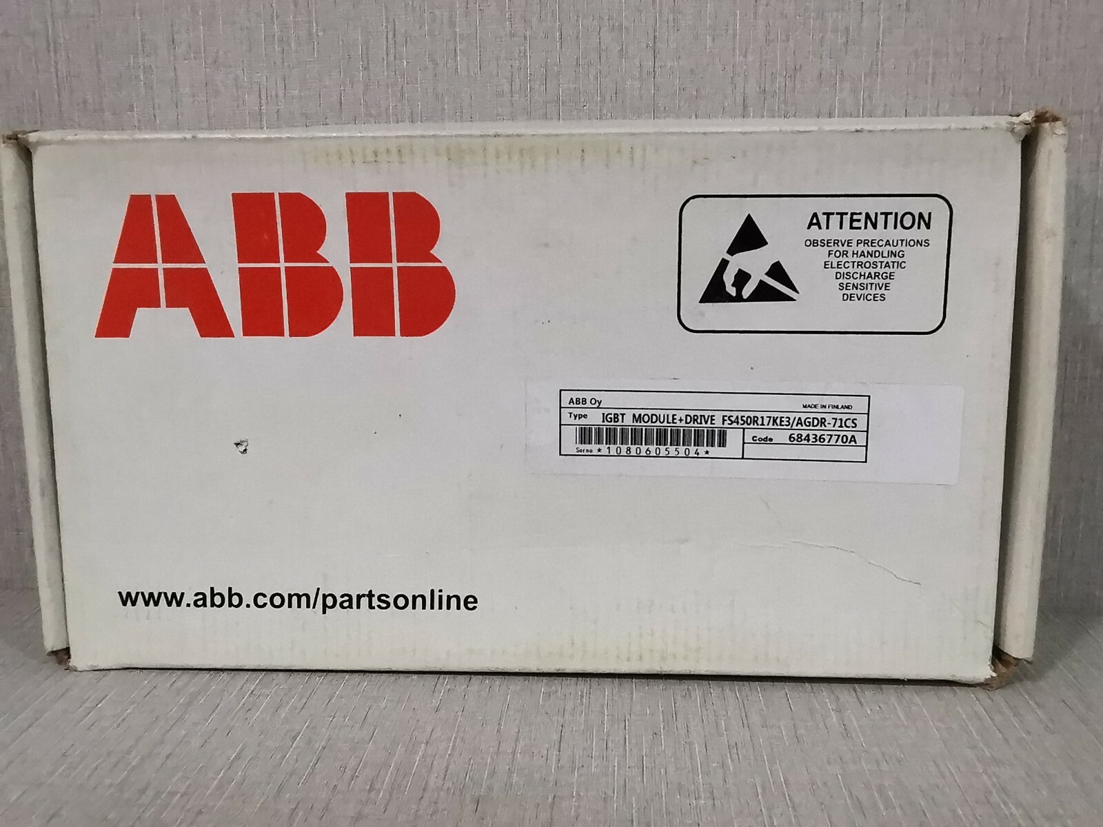 ABB 68436770A ABB FS450R17KE3/AGDR-71CS IGBT MODULE DRIVE 68436770A 10