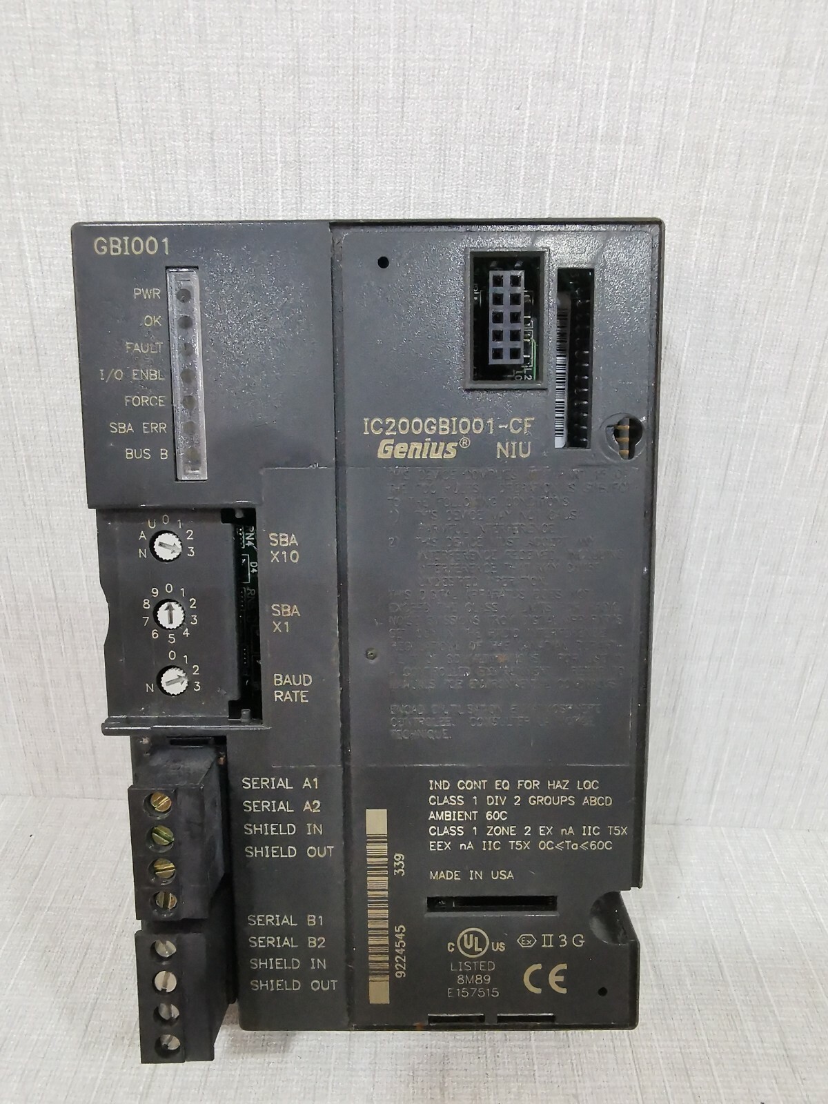 GE Fanuc IC200GBI001-CF Genius Network Interface Unit