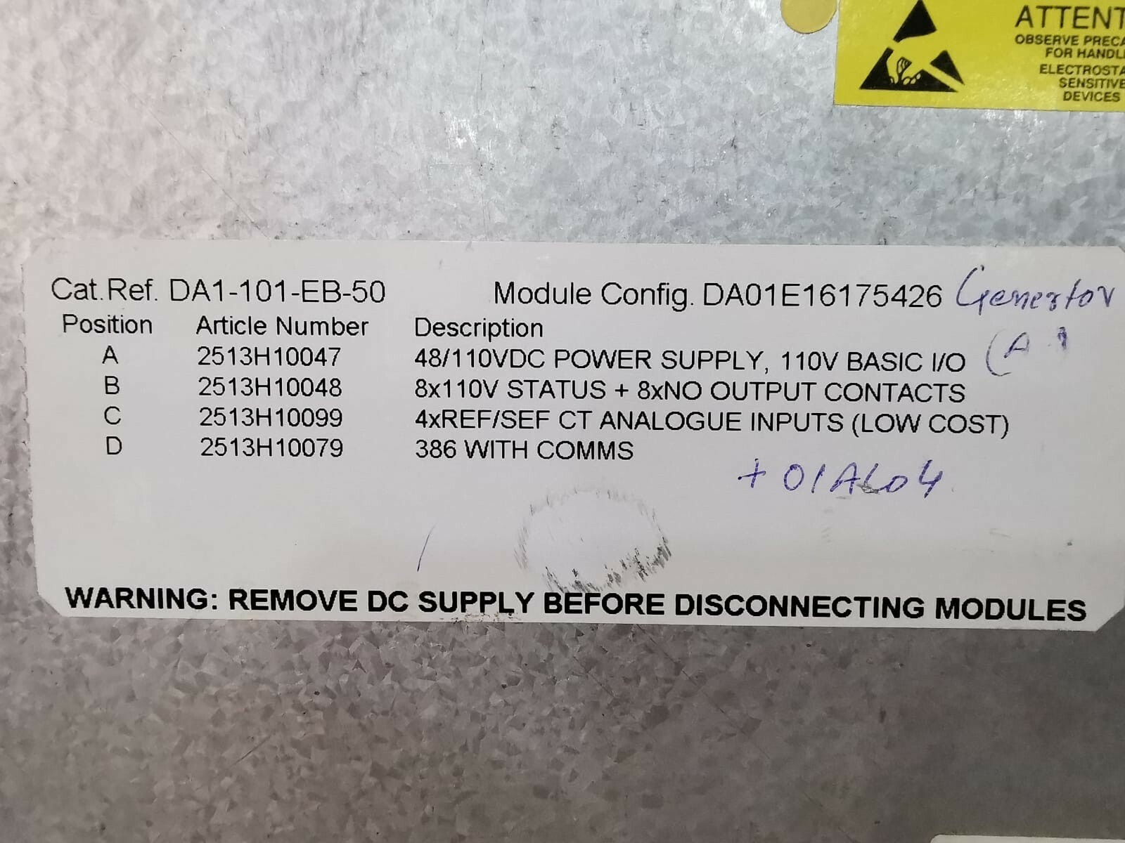 Siemens DA1-101-EB-50 SIEMENS DA1-101-EB-50 PROTECTION RELAY 3
