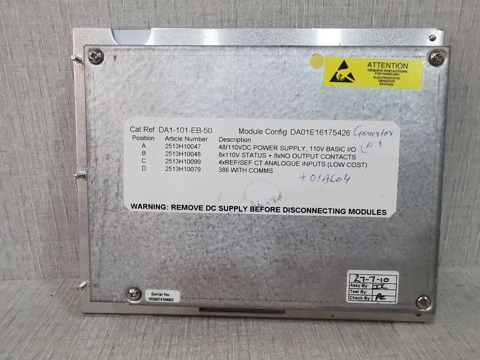 Siemens DA1-101-EB-50 SIEMENS DA1-101-EB-50 PROTECTION RELAY 4